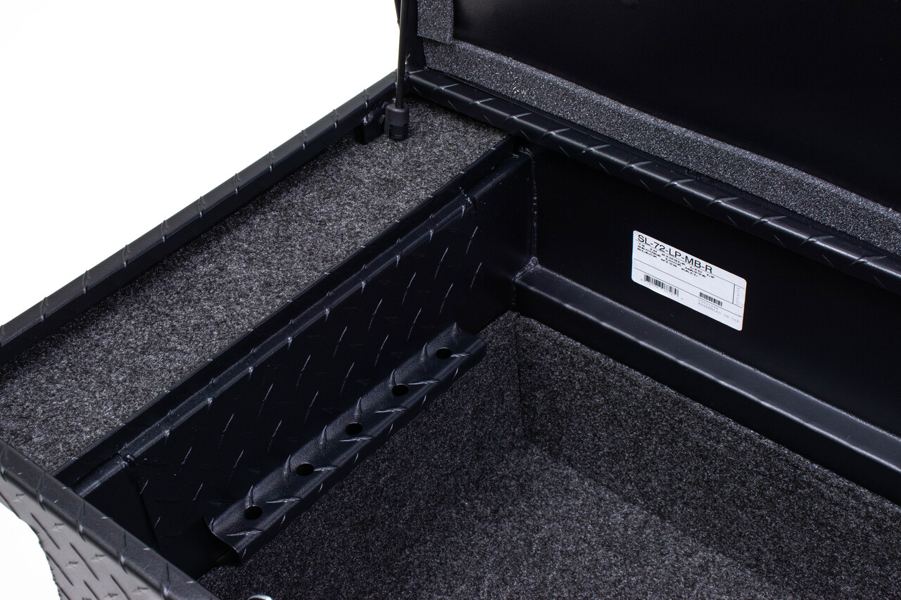 Matte Black Aluminum 72" Secure Lock Crossover Truck Tool Box, Low Profile, Rail - SL-72-LP-MB-R