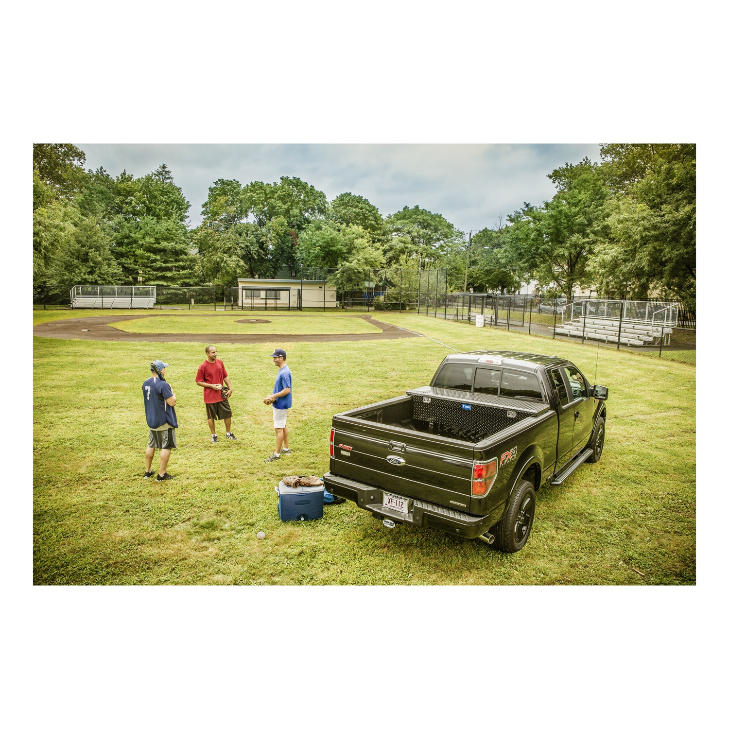 Gloss Black Aluminum 72" Truck Tool Box with Low Profile - TBS-72-LP-BLK