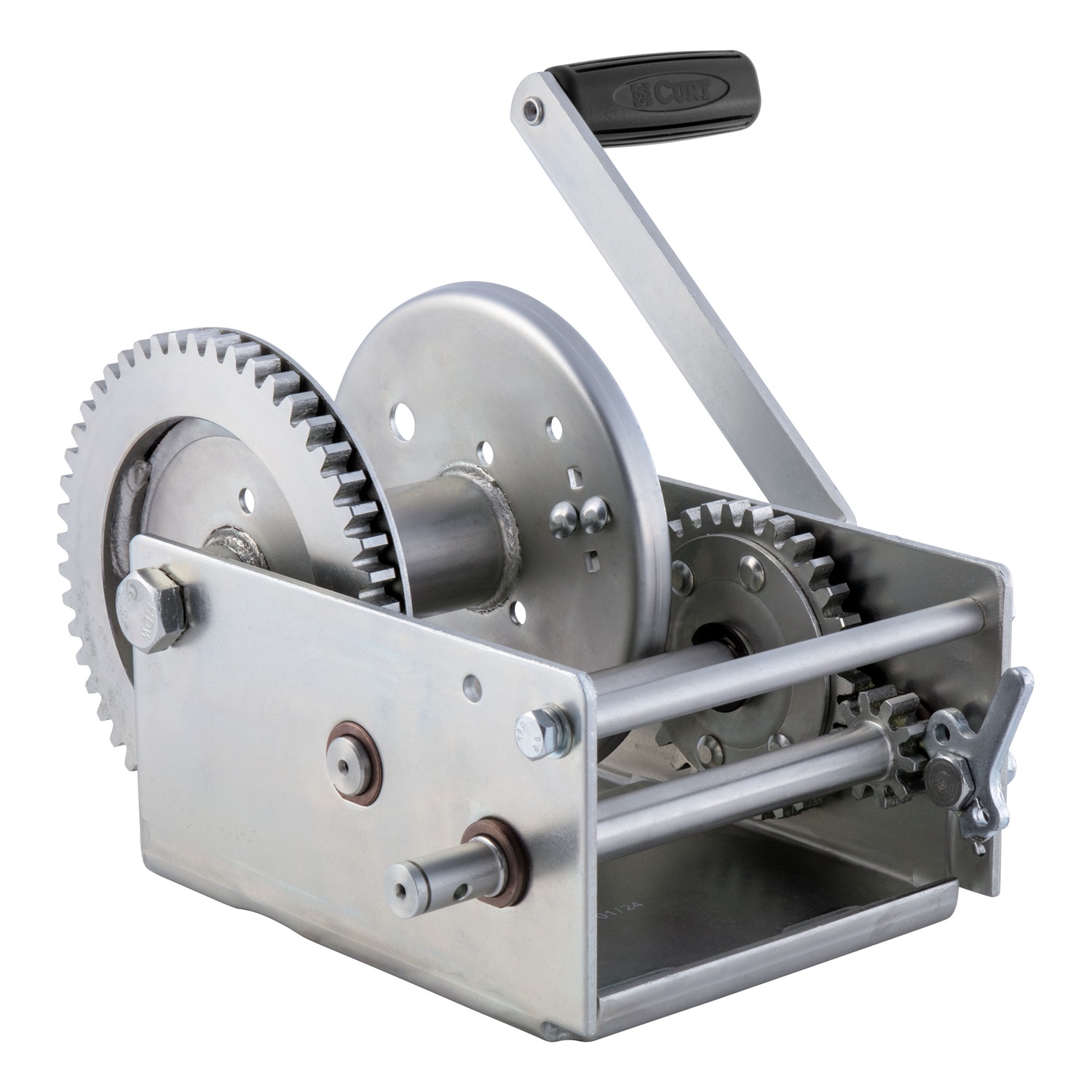 Hand-Crank 2-Speed Winch, 3,800 lbs, 15.8:1 Low Gear Ratio, 9.6" Handle 29538