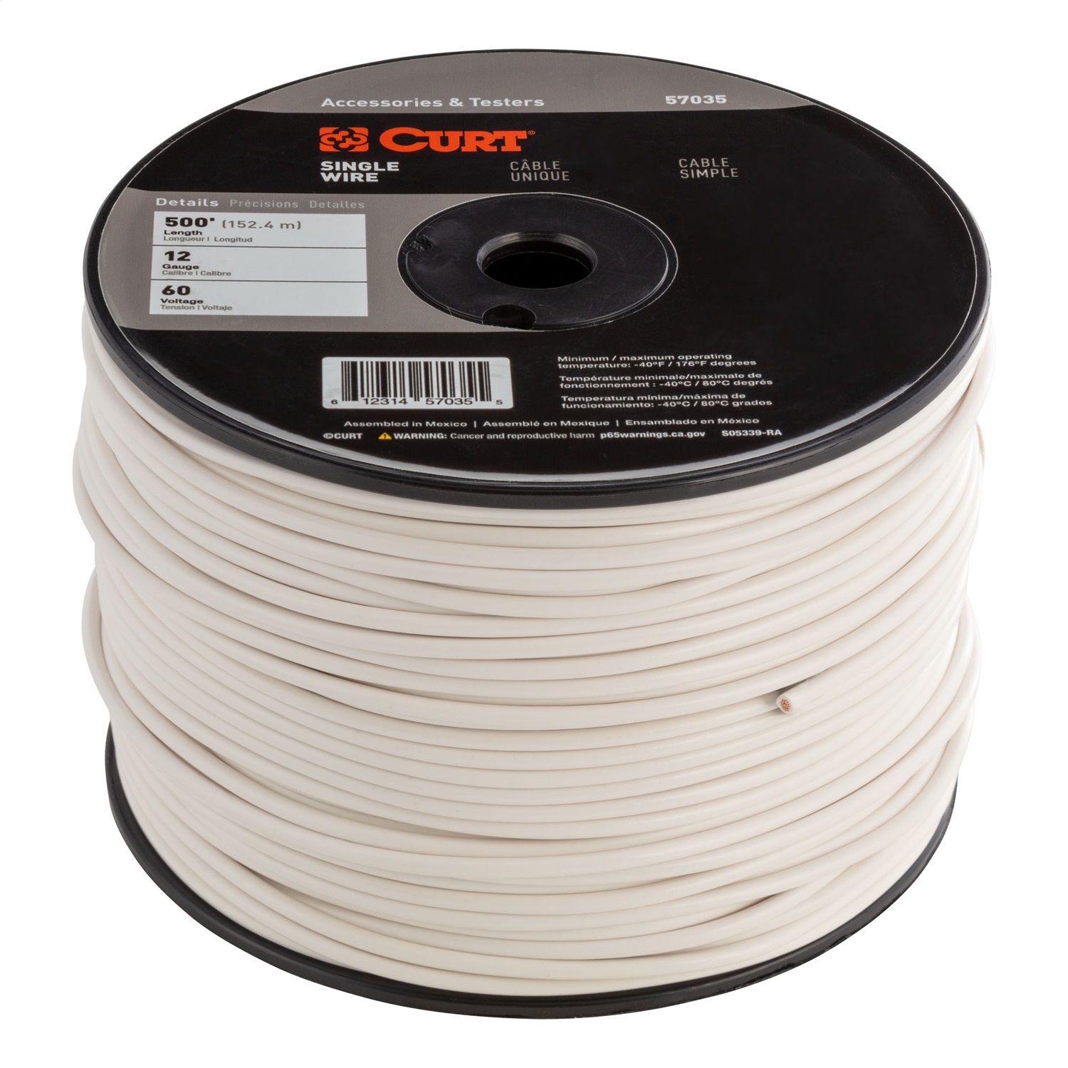 Automotive Primary Wire, White 500' Spool 57035