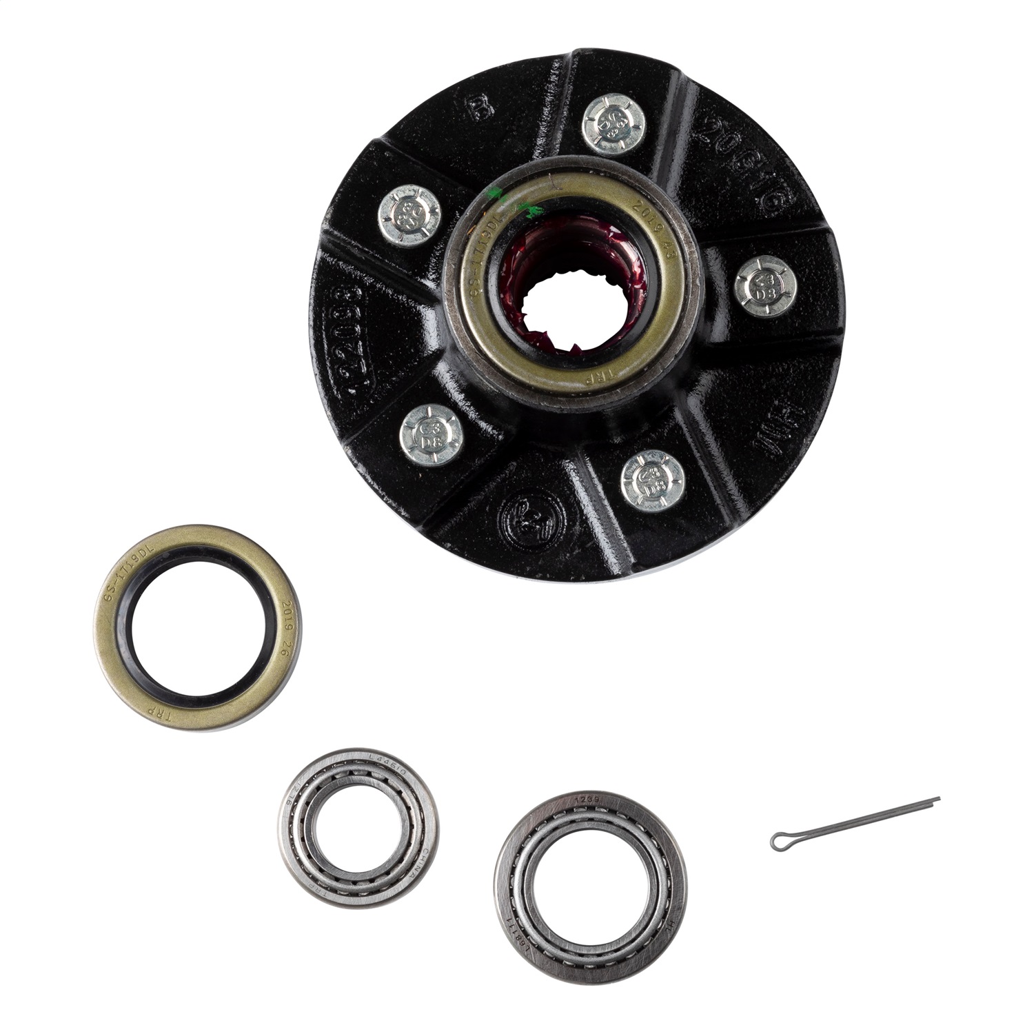 Idler Hub, 5 on 4.5"; 5.5" Hub Flange - 2,200 lbs. (with Bearing Cone Kit) 814207