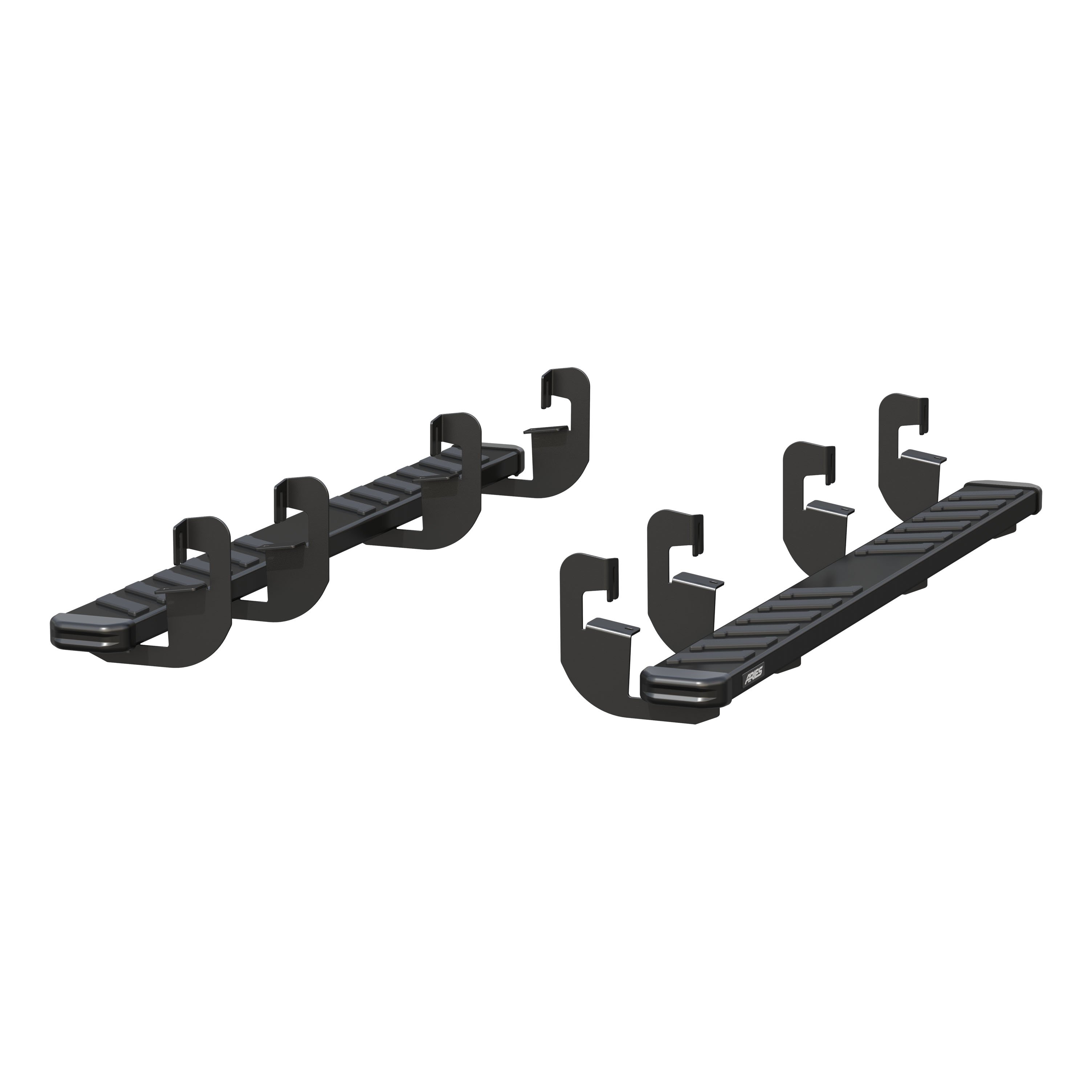 ARIES 2554005 NovaTrac 6in. x 75in. Black Steel Running Boards; Select Chevrolet 2554005