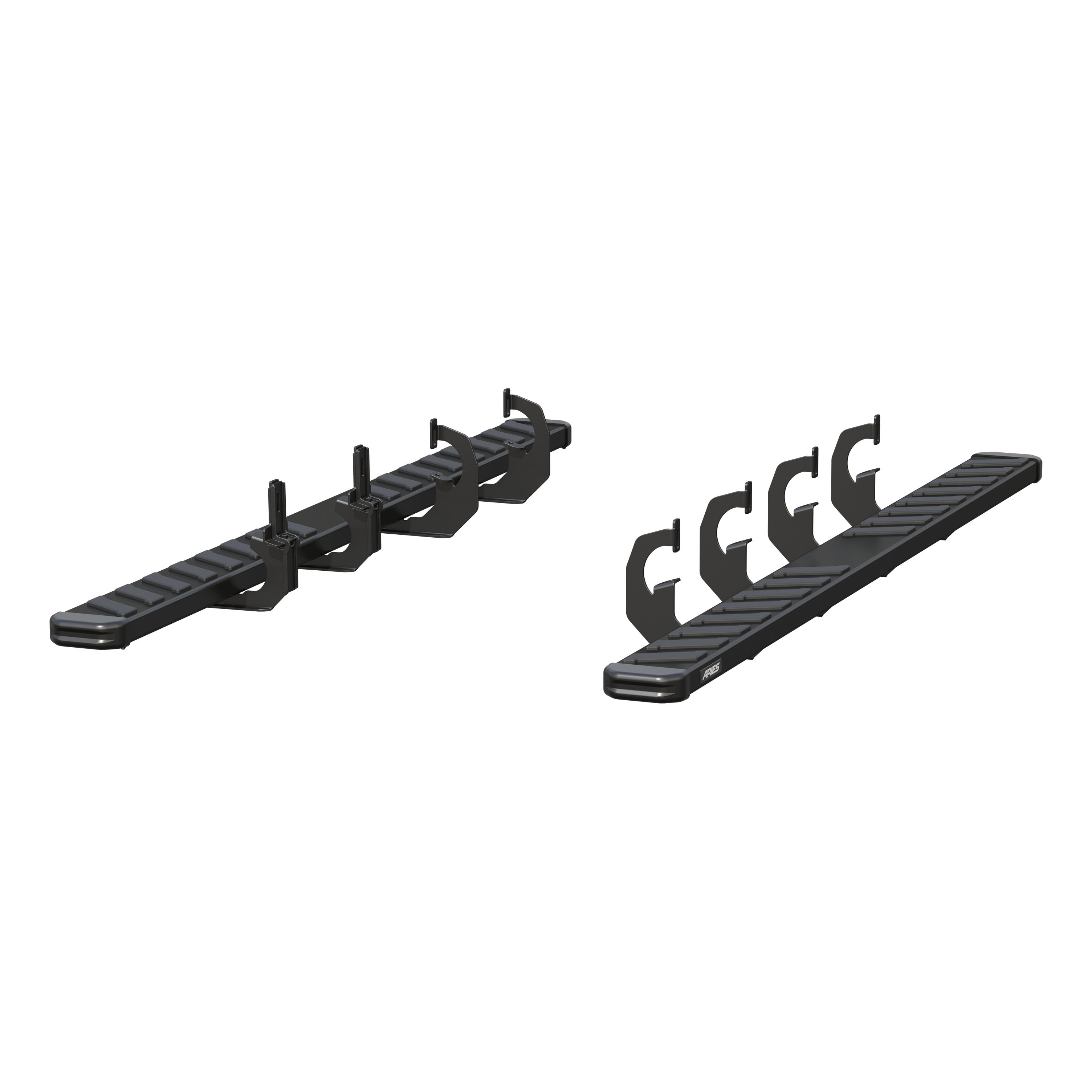 ARIES 2554008 NovaTrac 6in. x 91in. Black Steel Running Boards; Select Silverado 2554008