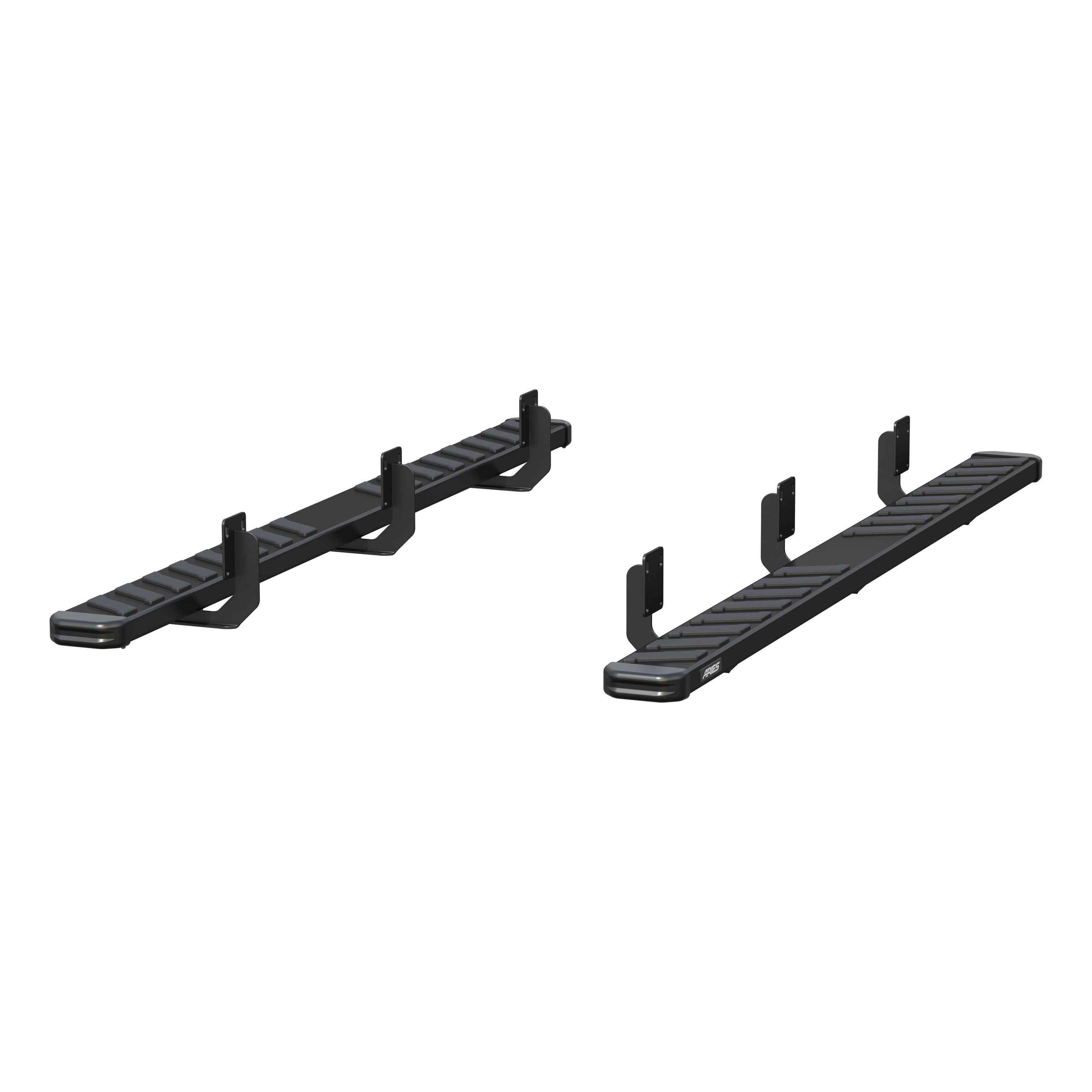 ARIES 2553025 NovaTrac 6in. x 91in. Black Steel Running Boards; Select Ford 250 2554025