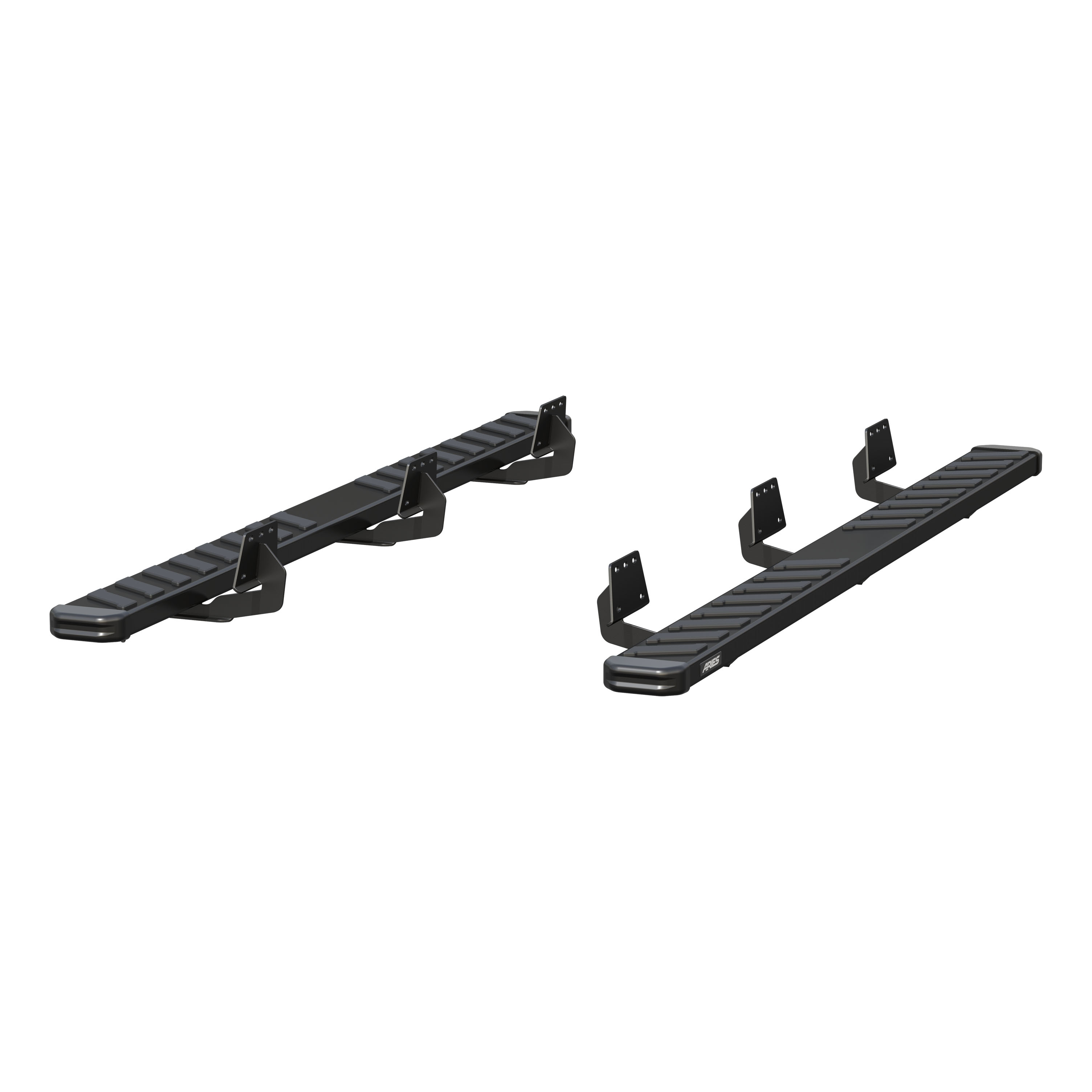 ARIES 2554030 NovaTrac 6in. x 91in. Black Steel Running Boards; Fits Select RAM 2554030