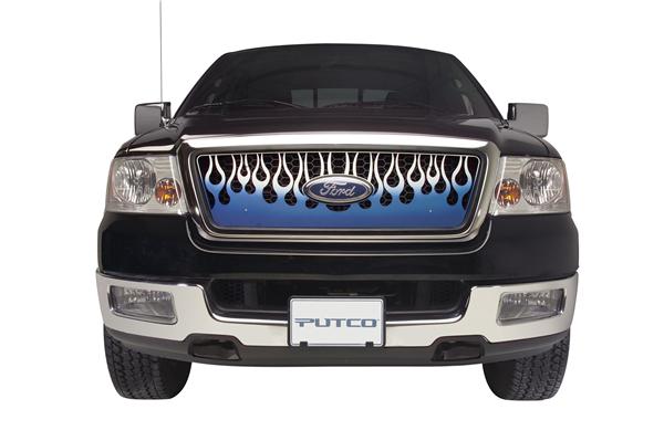 Flaming Inferno Stainless Steel Grille Insert - Blue (Painted) 89497