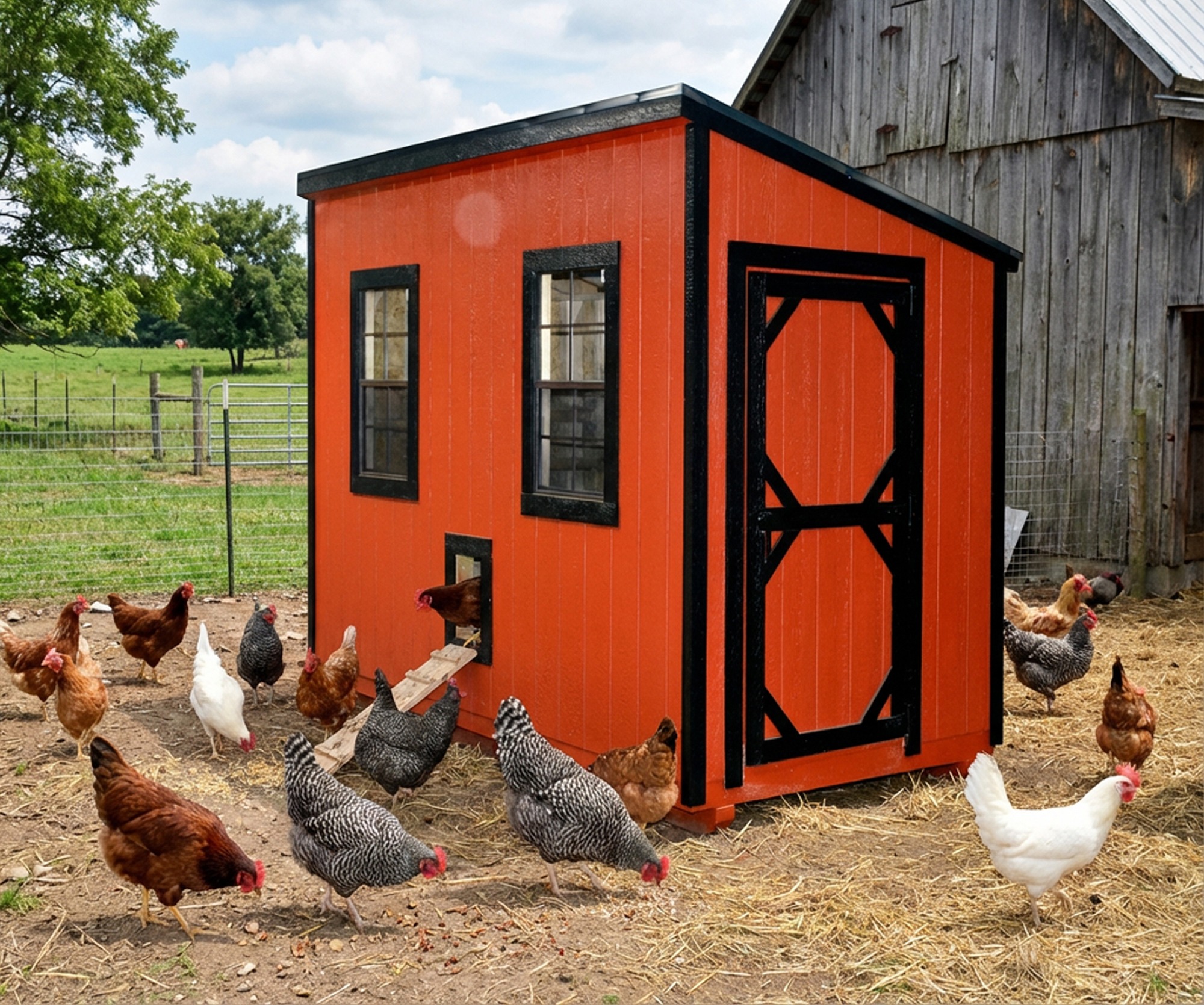 6x12 Lean-To Style Chicken Coop with Metal Roof - L