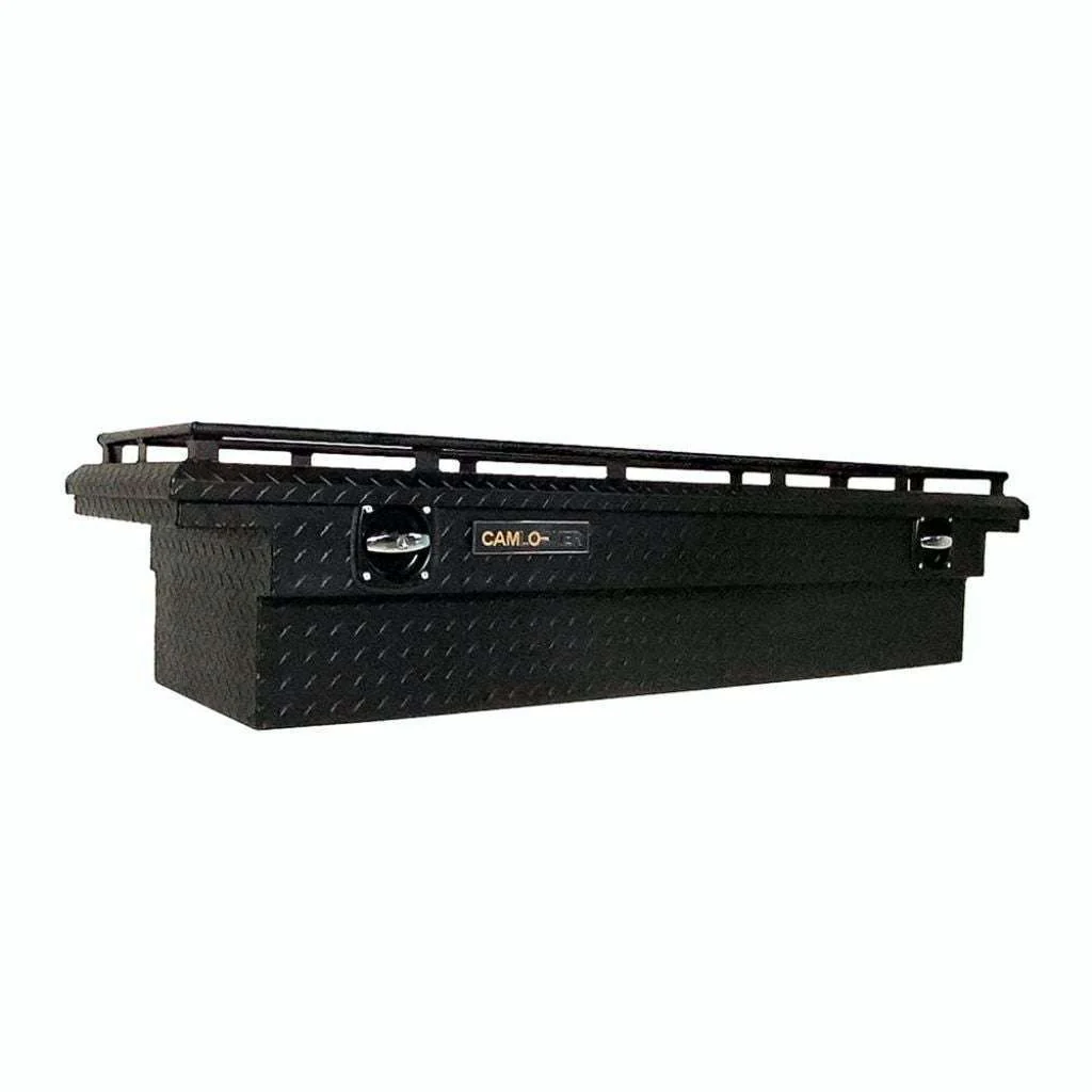 60" Side Mount Truck Tool Box - Low Profile Lid - with Rail - Matte Black SMB60LPRLMB