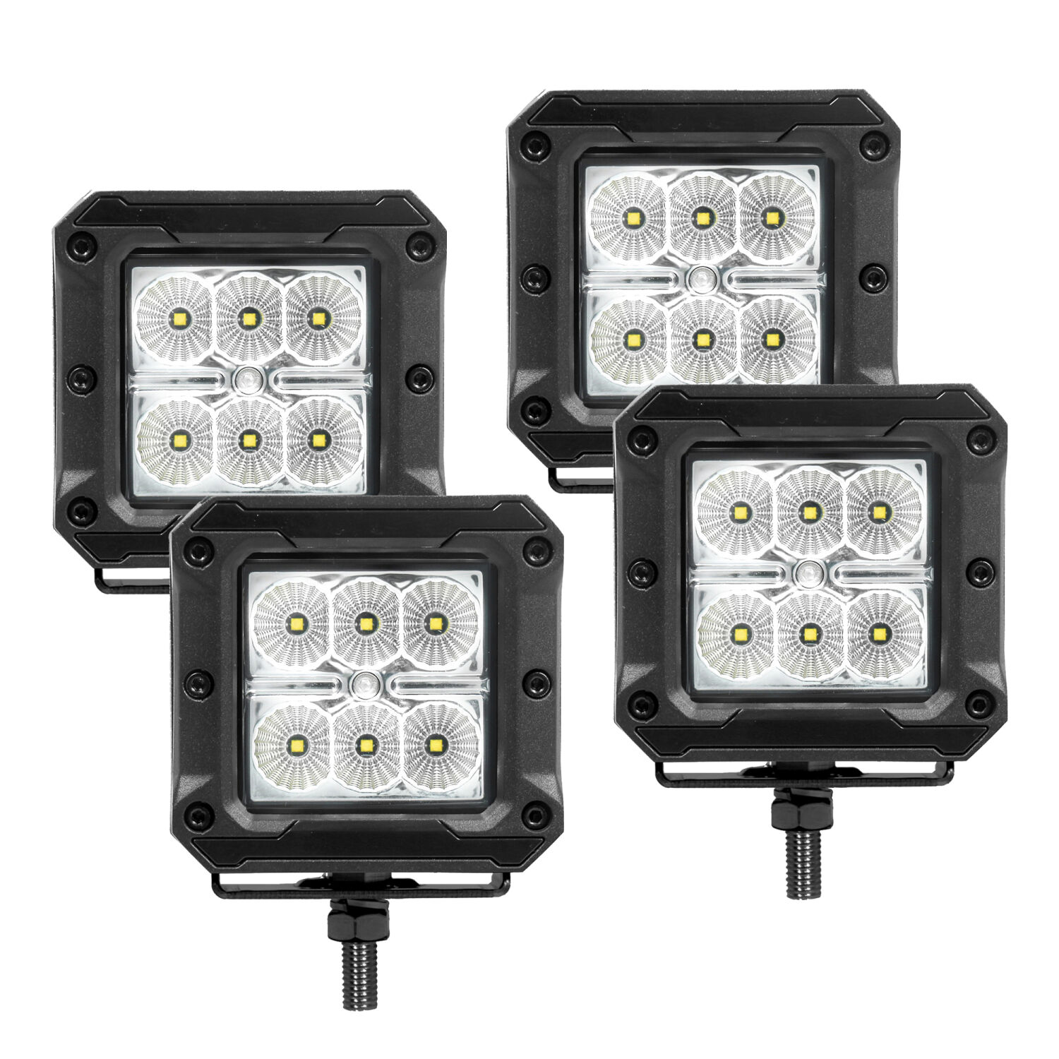Bright Series - 3x3 Cube LED Flood Lights, Set of Four 751803043FCS