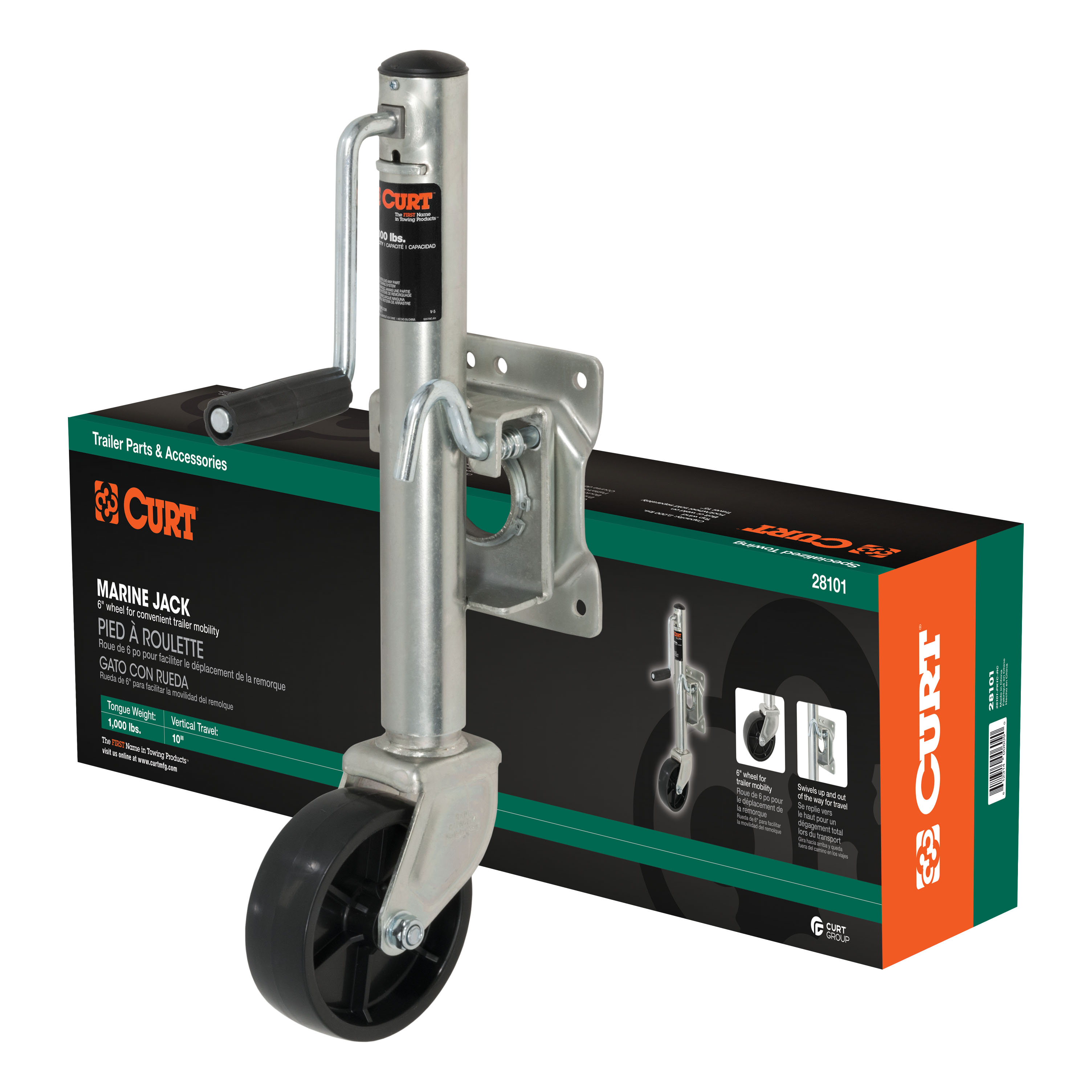 Marine Jack with 6 Wheel (1,000 lbs, 10 Travel, Packaged) 28101