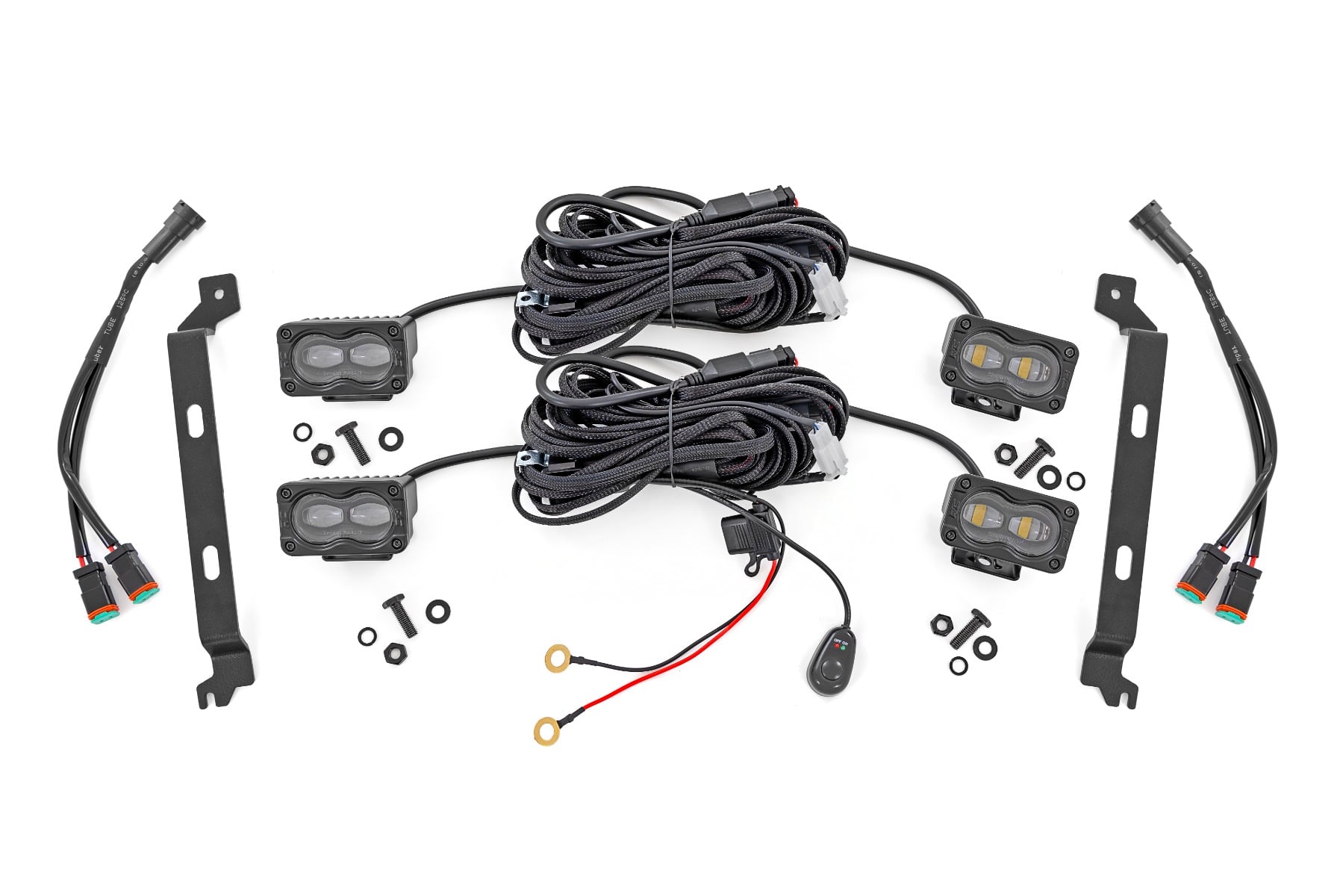 LED Fog Light Kit - 3x1.75 Inch Black Series Slim Aux 72120