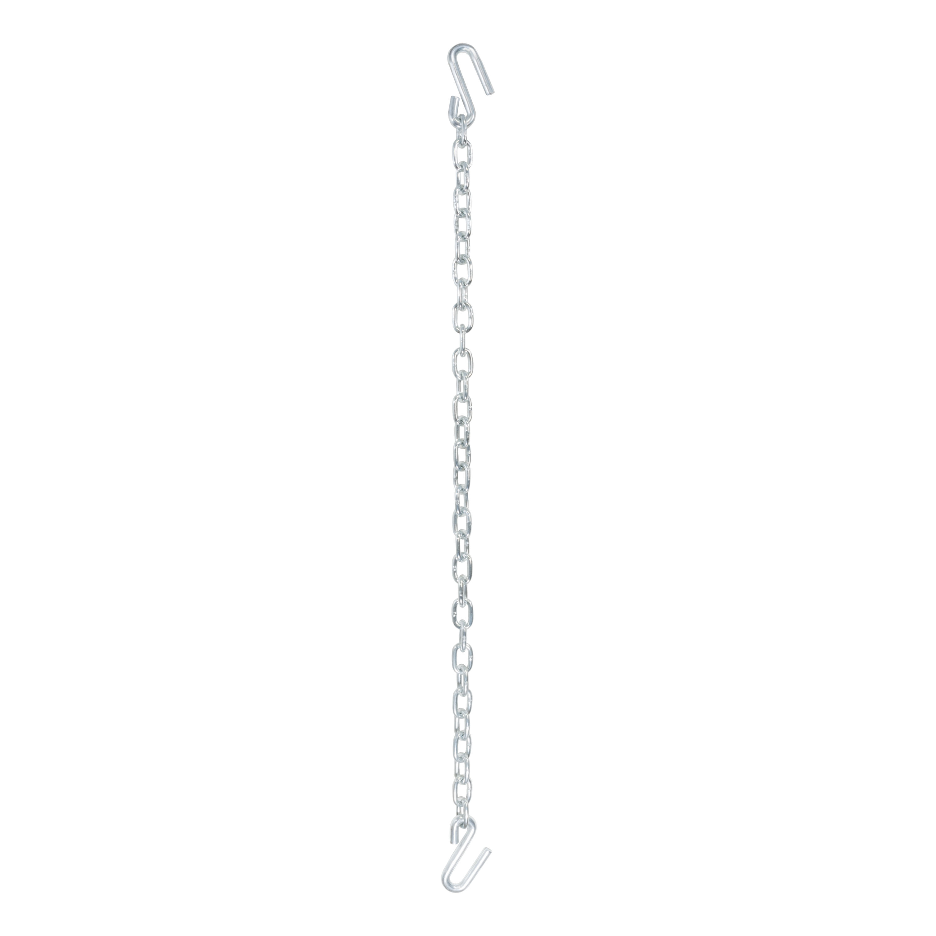 48" Safety Chain with 2 S-Hooks (7,000 lbs, Clear Zinc) - 80301