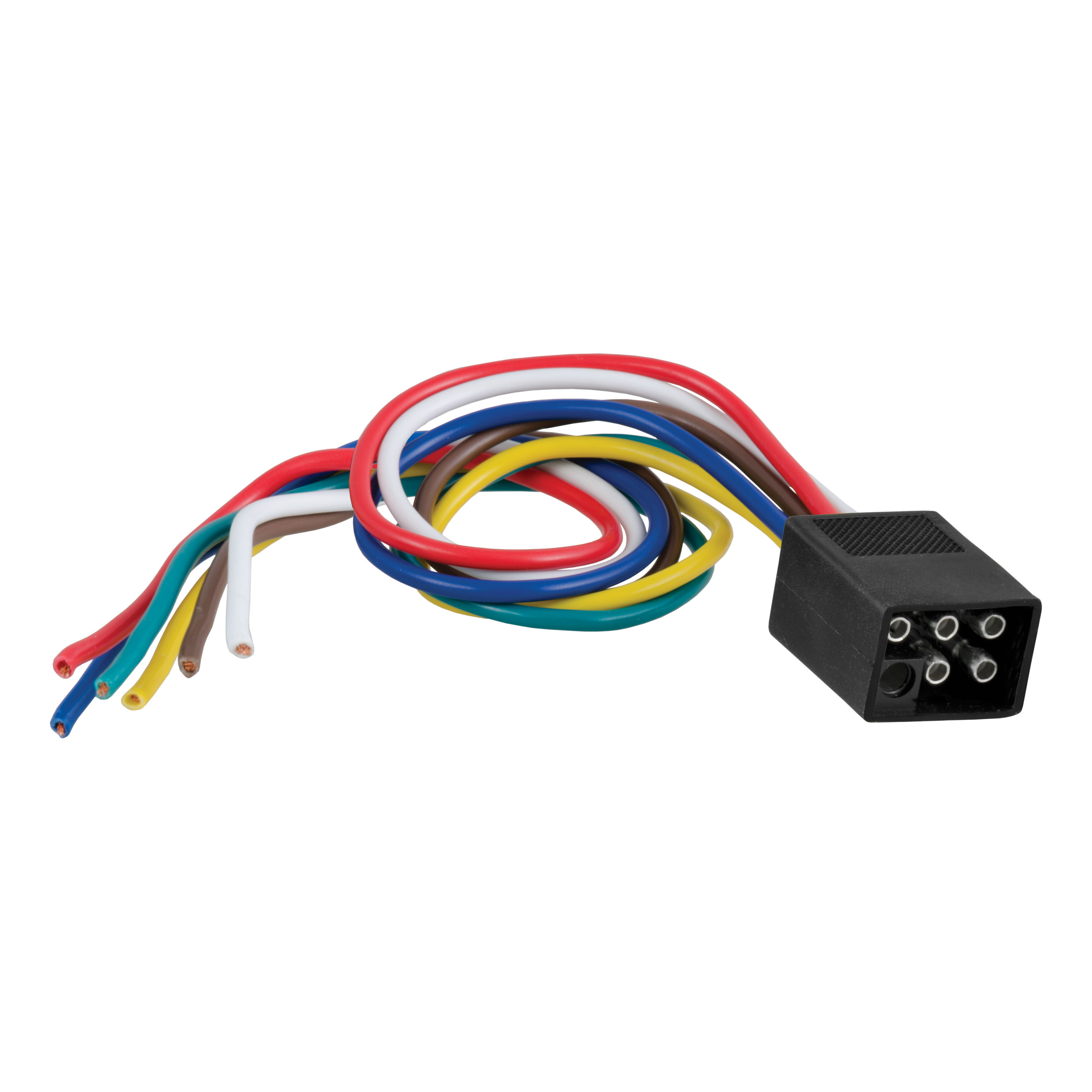 6-Way Square Connector Plug with 12 Wires (Trailer Side, Packaged) 58037