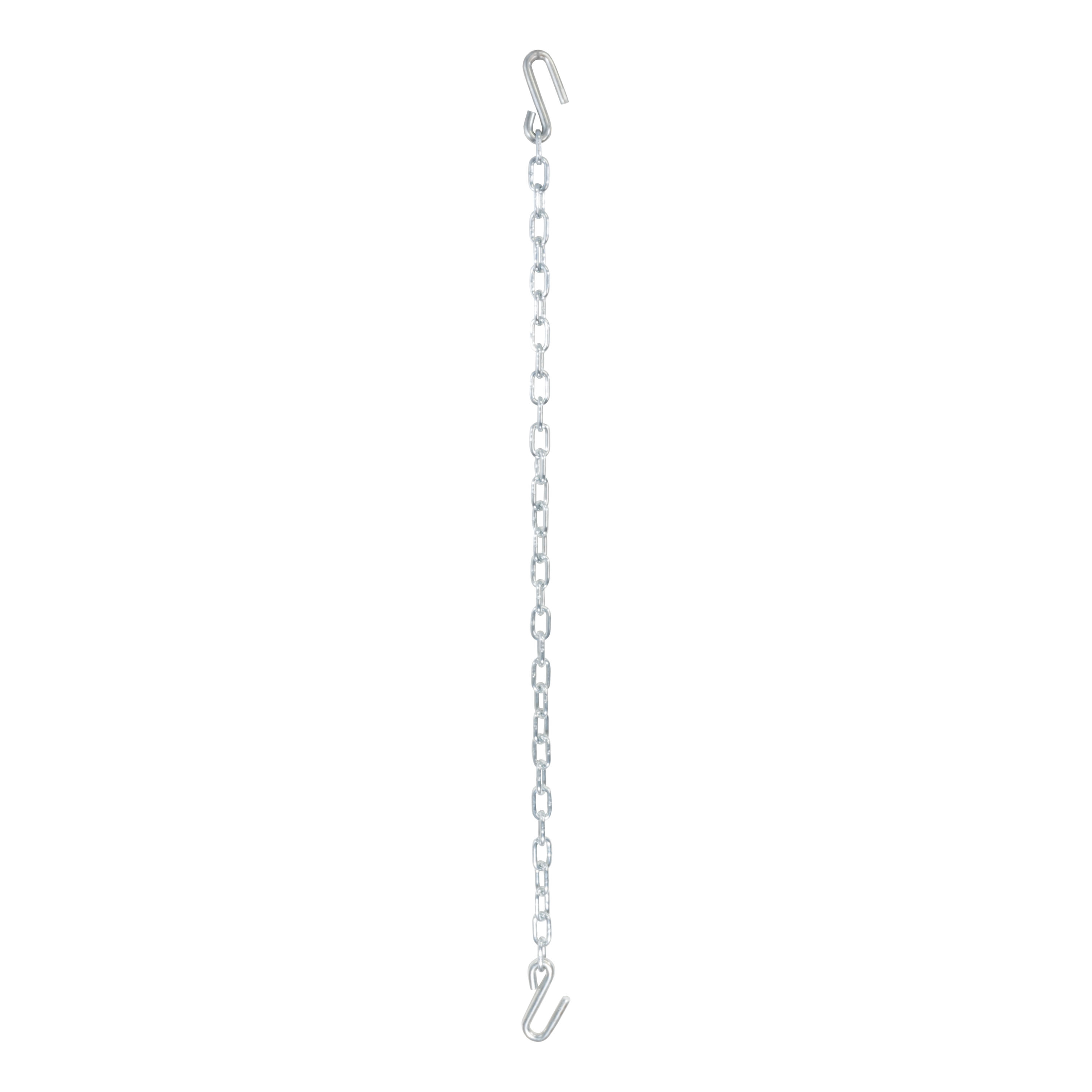 48" Safety Chain with 2 S-Hooks (5,000 lbs, Clear Zinc) - 80030