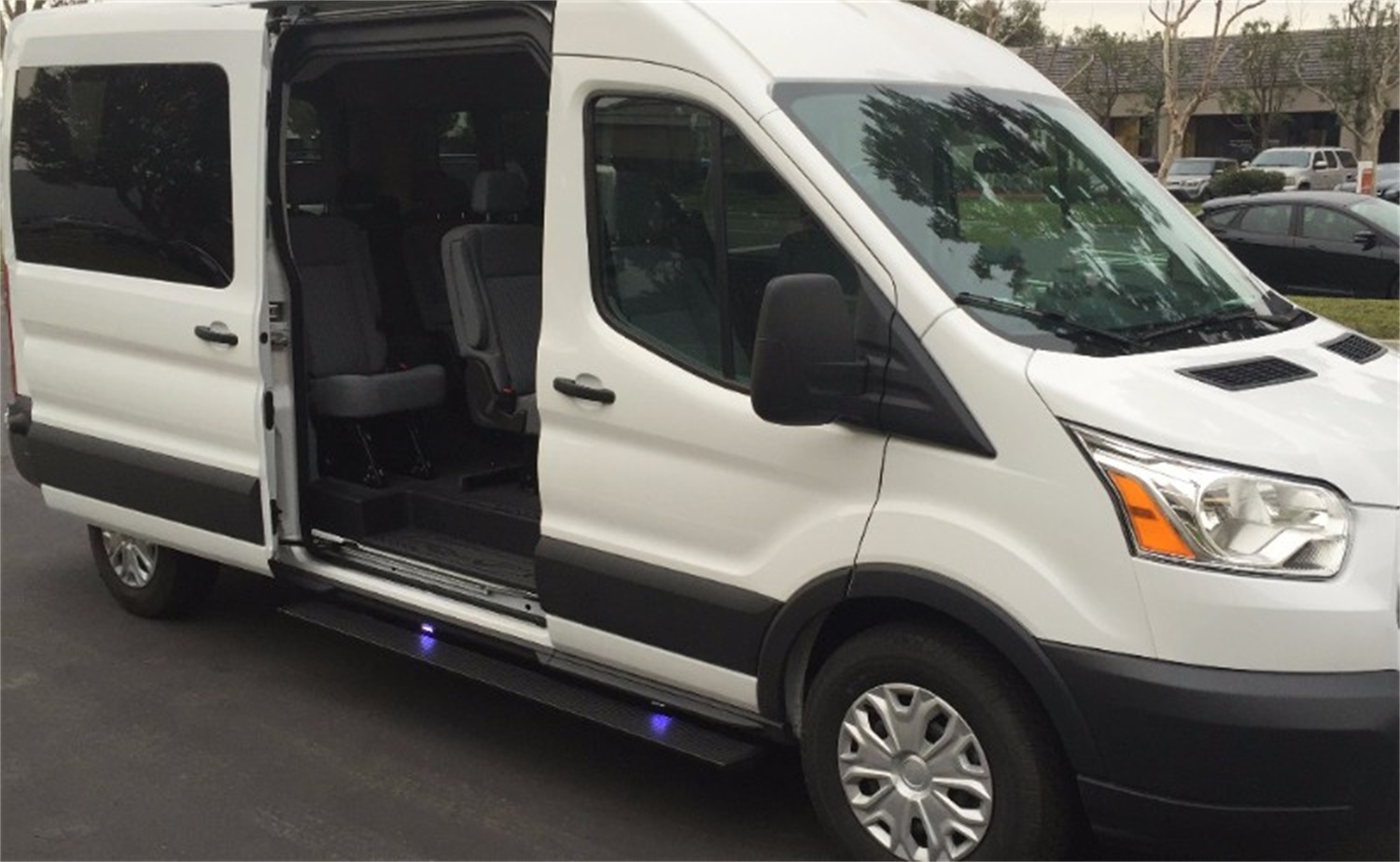 AMP Research 76259-01A PowerStep Electric Running Boards Plug N Play System for 2014-2019 Ford Transit (Driver, Passenger Side), Gas Only-76259-01A