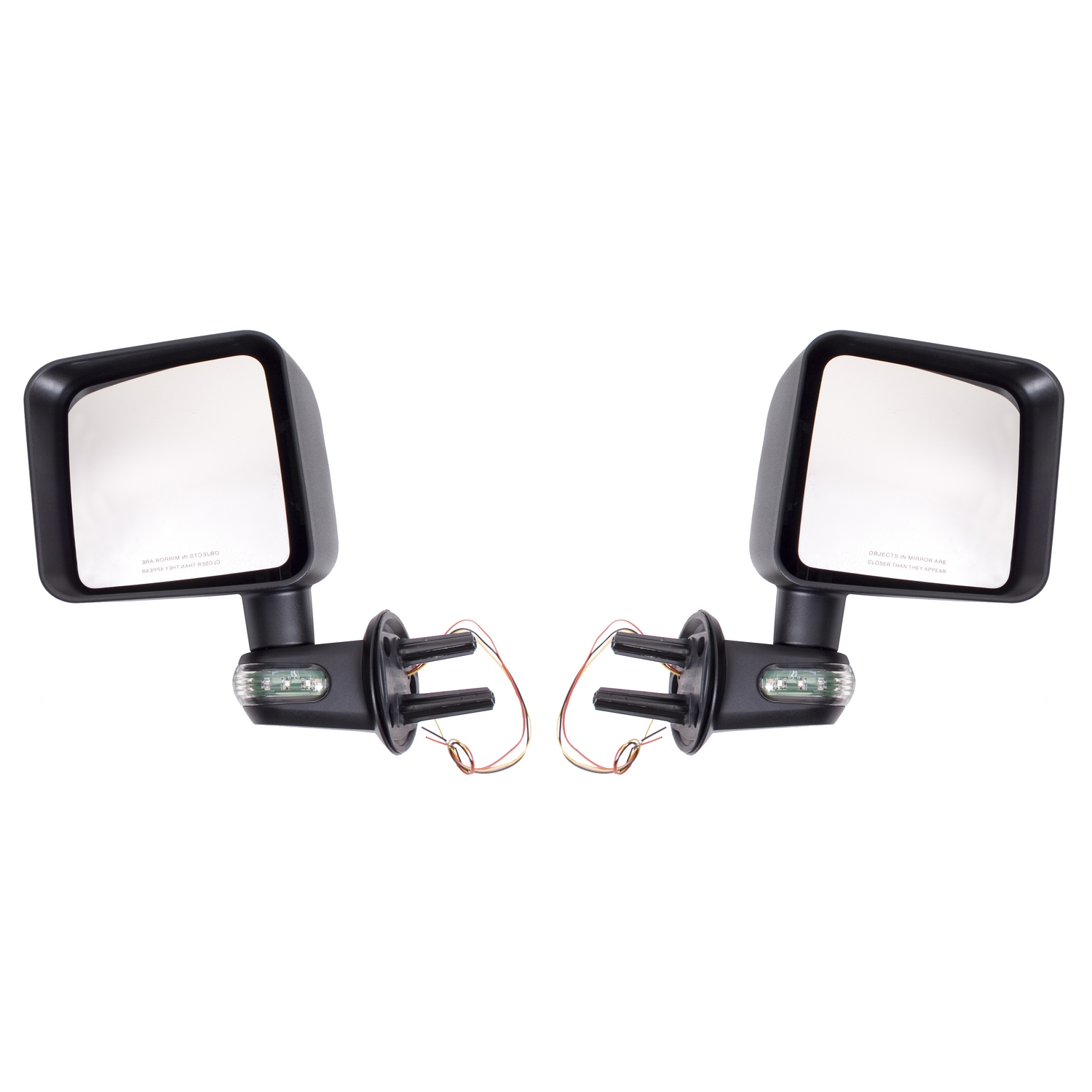 Door Mirror Kit with Turn Signals, Black; 07-16 Jeep Wrangler JK-11002.22
