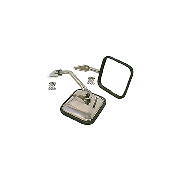 Side Mirror Kit, Stainless Steel; 55-86 Jeep CJ Models-11005.01