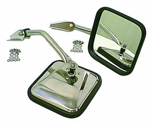 CJ-Style Side Mirror Kit, Chrome; 55-86 Jeep CJ Models-11010.01