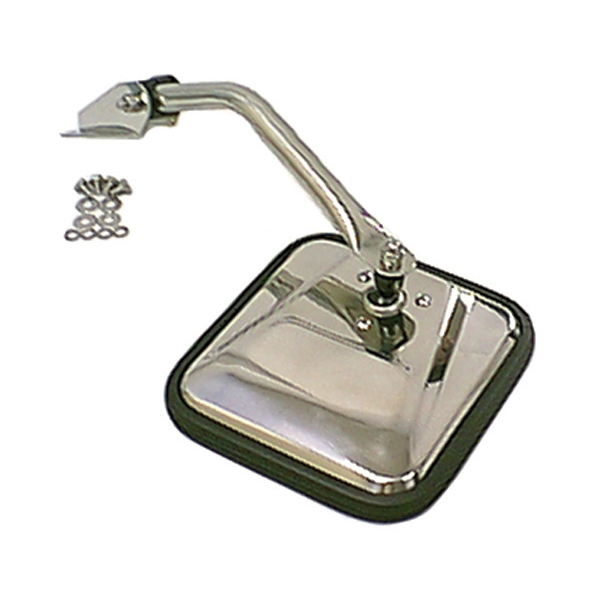 CJ-Style Mirror Head and Arm, Chrome, Left Side; 55-86 Jeep CJ Models-11010.03