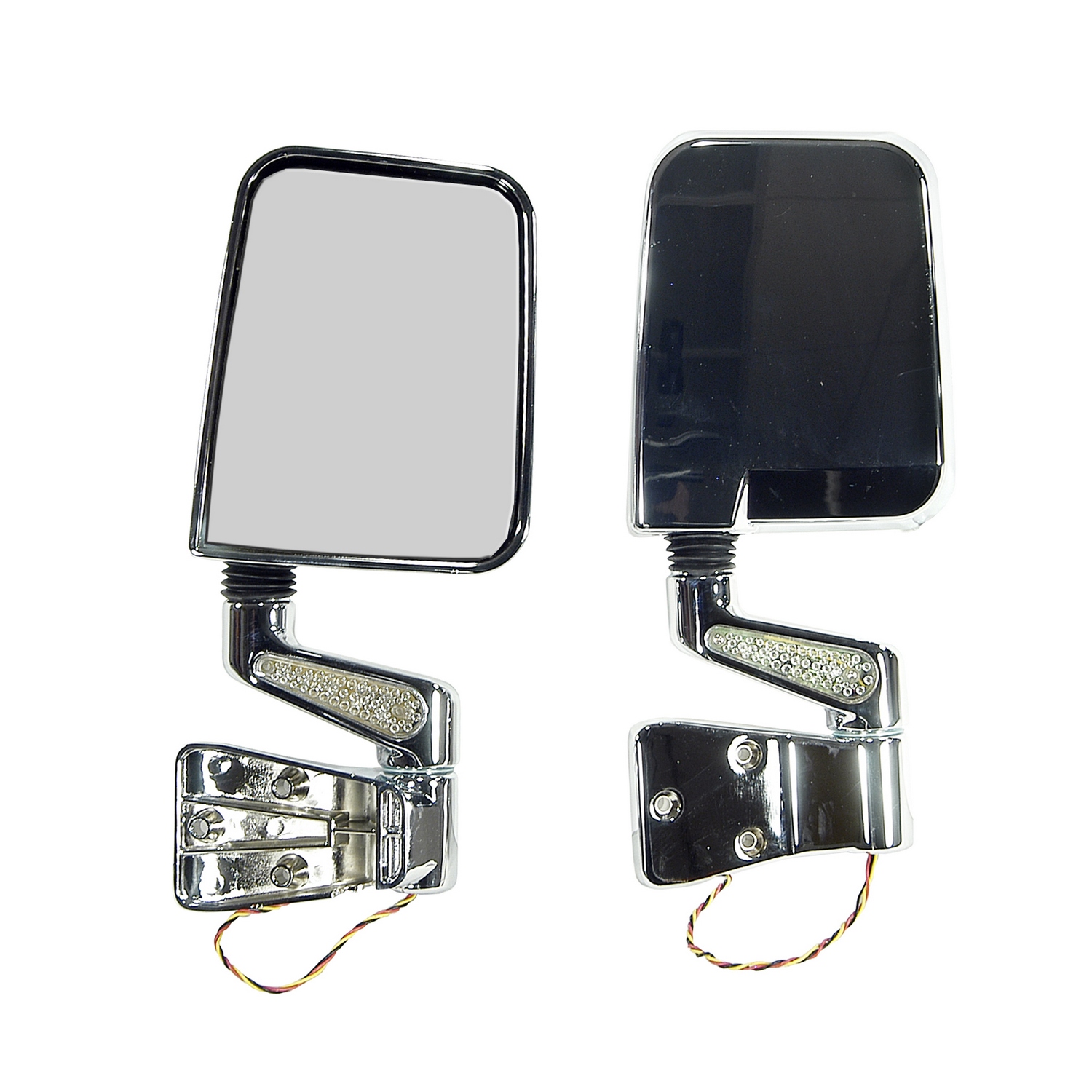 Door Mirror Kit, LED Turn Signals, Chrome; 87-02 Jeep Wrangler-11016.01