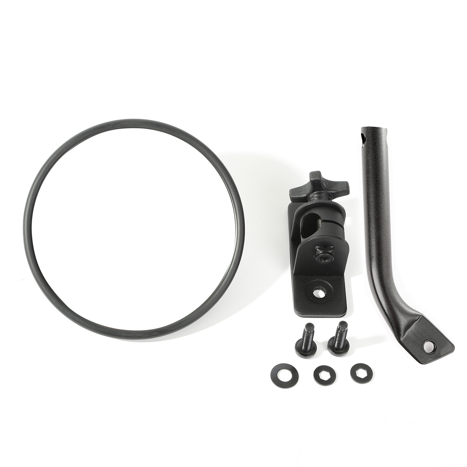 Stubby Trail Mirror, Round, Textured Black; 97-18 Jeep Wrangler JK-11025.19