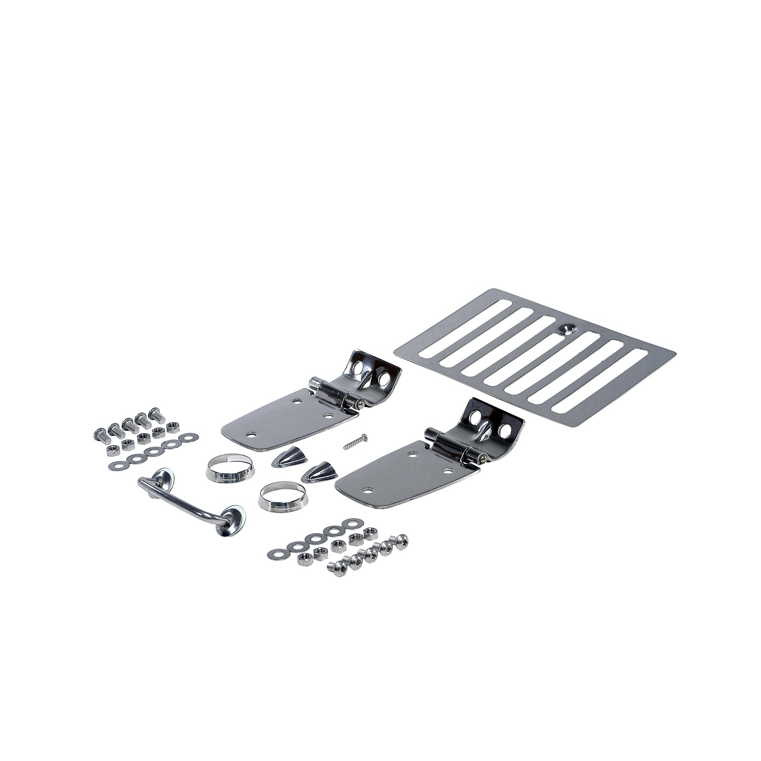 Complete Hood Kit, Stainless Steel; 98-06 Jeep Wrangler TJ-11101.03