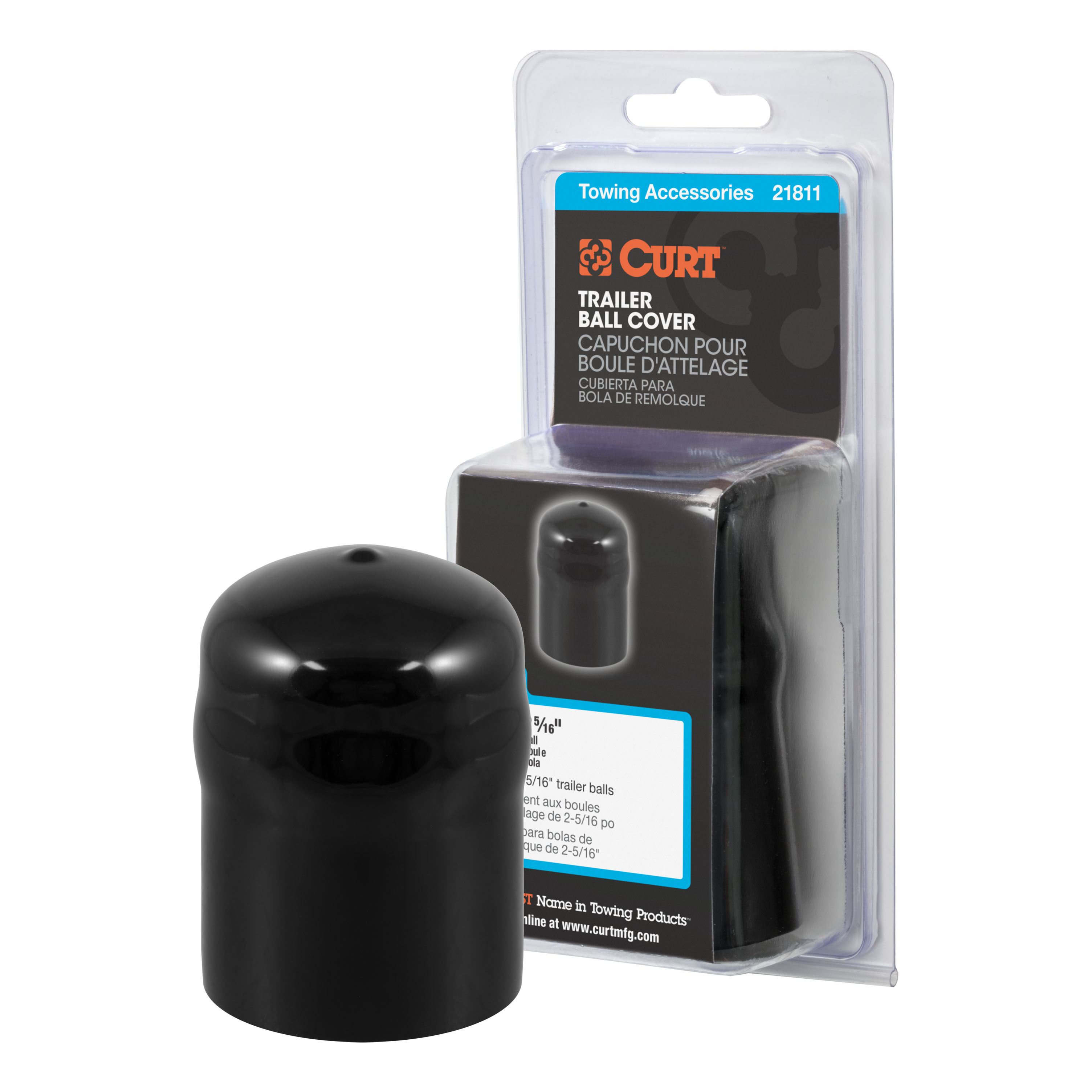Trailer Ball Cover (Fits 2-5/16" Balls, Black Rubber, Packaged) - 21811