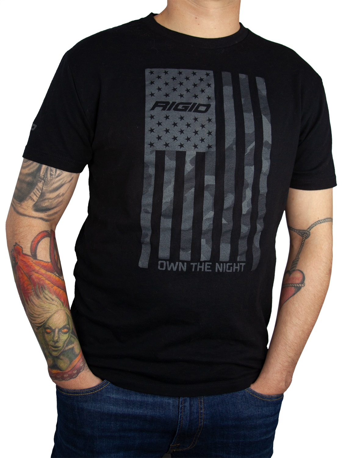 RIGID T-Shirt, US Flag, Black, X-Large-1056