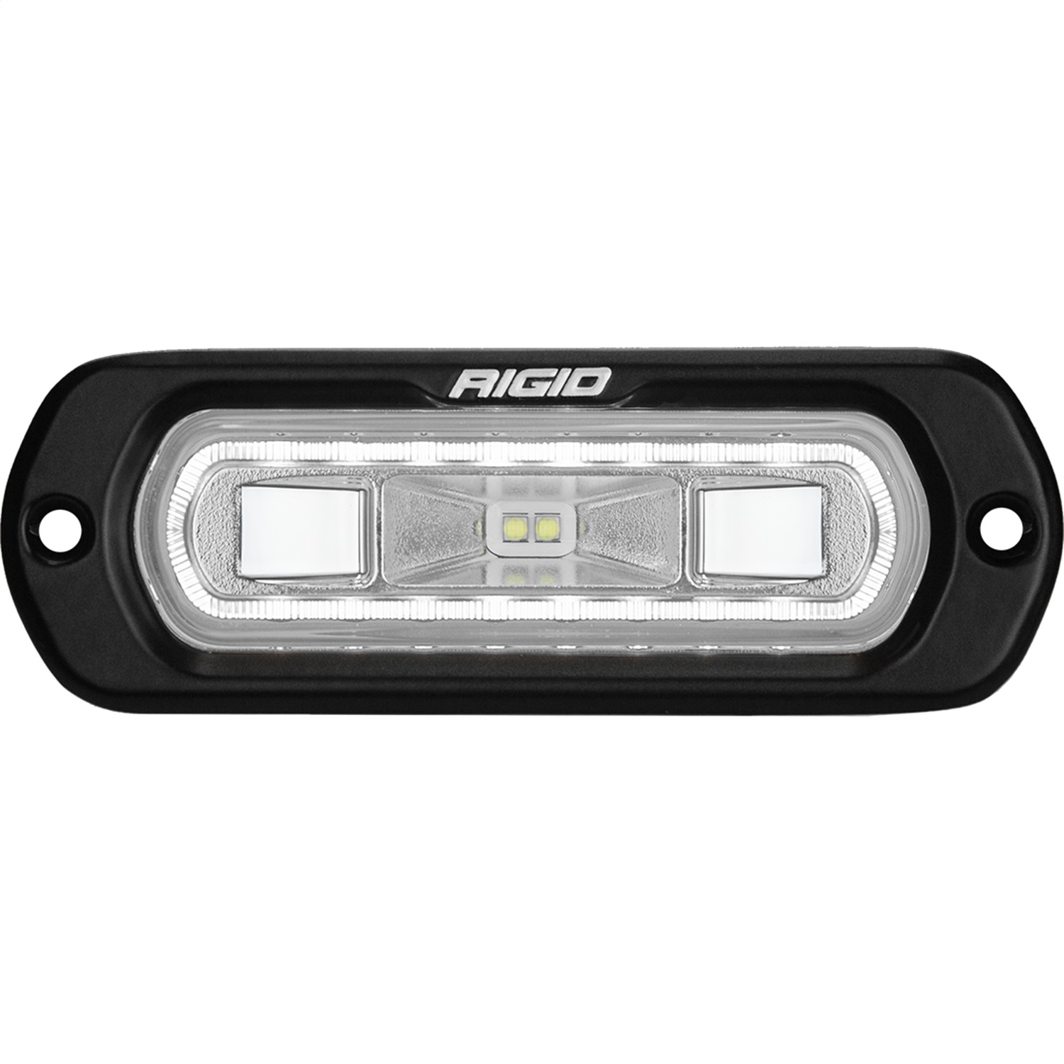 RIGID Industries SR-L Series Marine Spreader Pod 2 Wire Flush Mount Black Housing With White Halo-52200