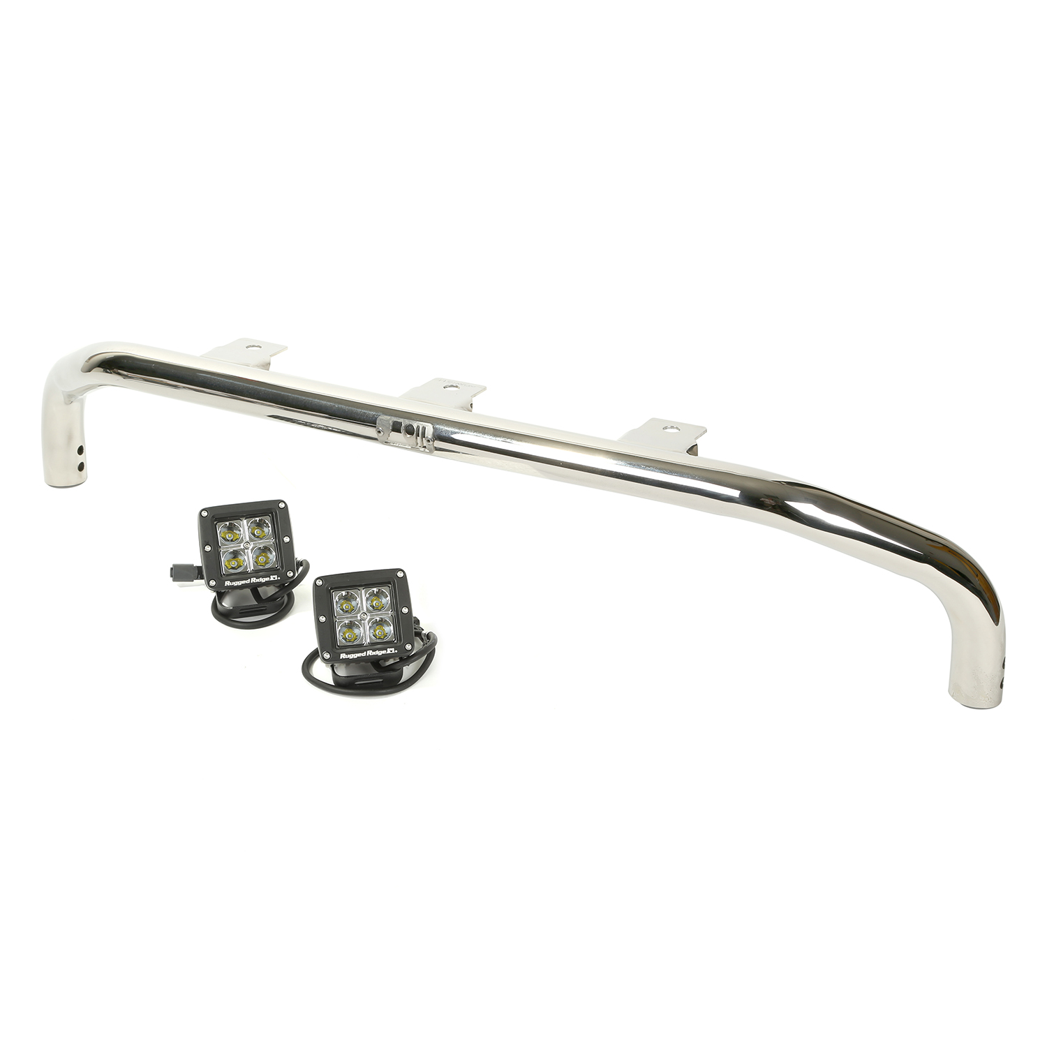 Bumper Mounted Light Bar Kit, Stainless Steel, Square; 07-16 Wrangler-11138.22