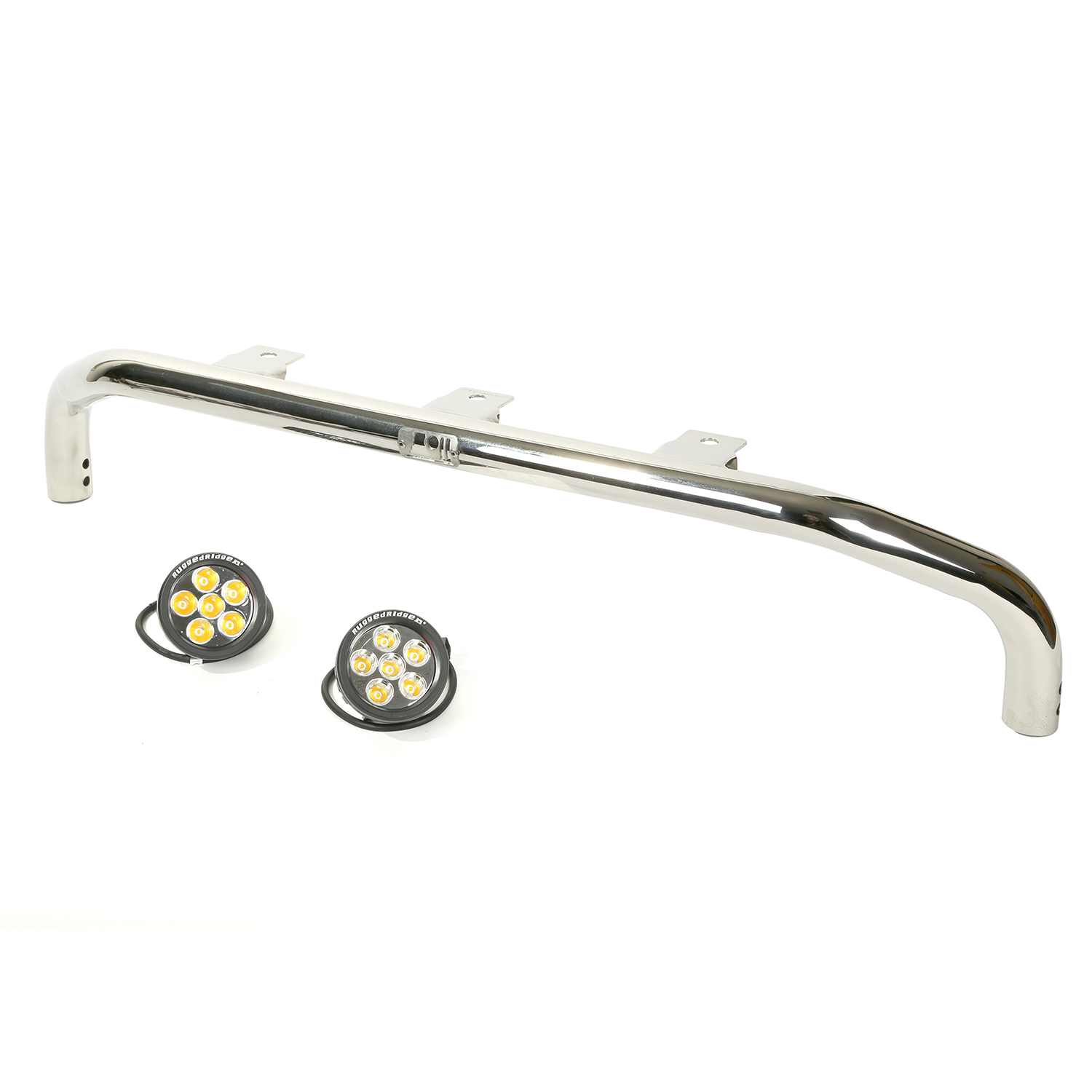 Bumper Mounted Light Bar Kit, Stainless Steel, Round; 07-16 Wrangler-11138.23