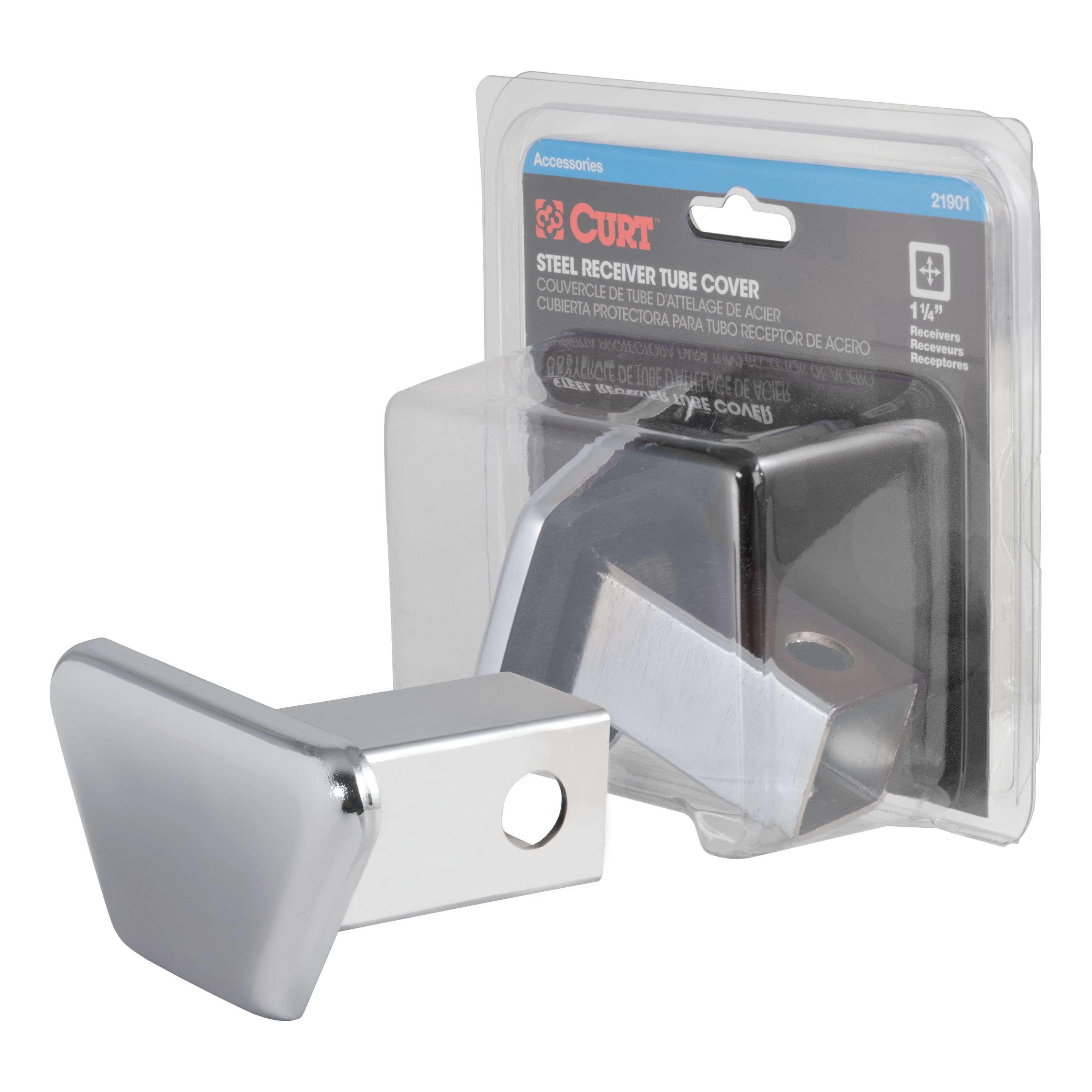 1-1/4 Chrome Steel Hitch Tube Cover (Packaged) 21901