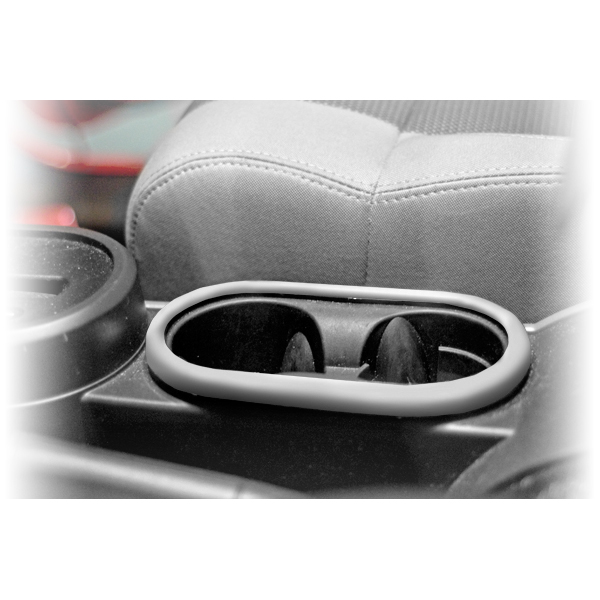 Front Cup Holder Trim, Brushed Silver; 07-10 Jeep Wrangler JK-11151.13