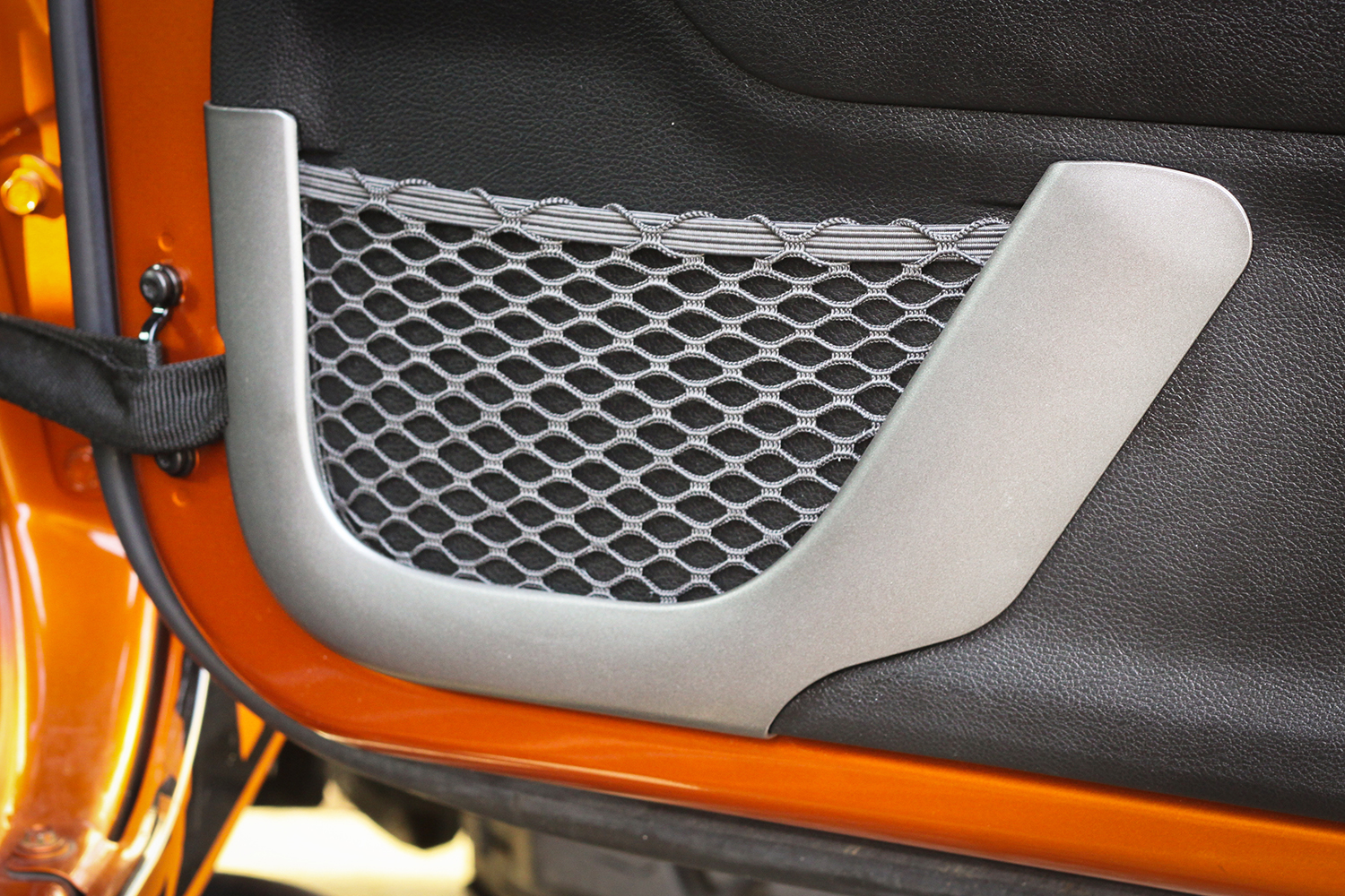 Door Net Trim, Front Row, Brushed Silver; 11-16 Jeep Wrangler JK-11152.21