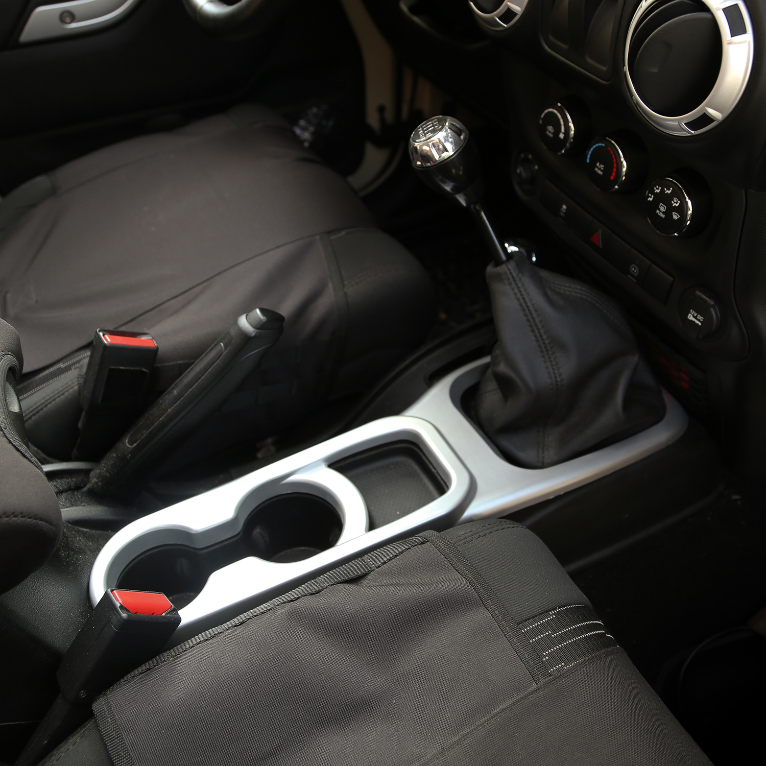 Center Cup Console, Brushed Silver, Manual; 11-16 Jeep Wrangler JK-11152.23