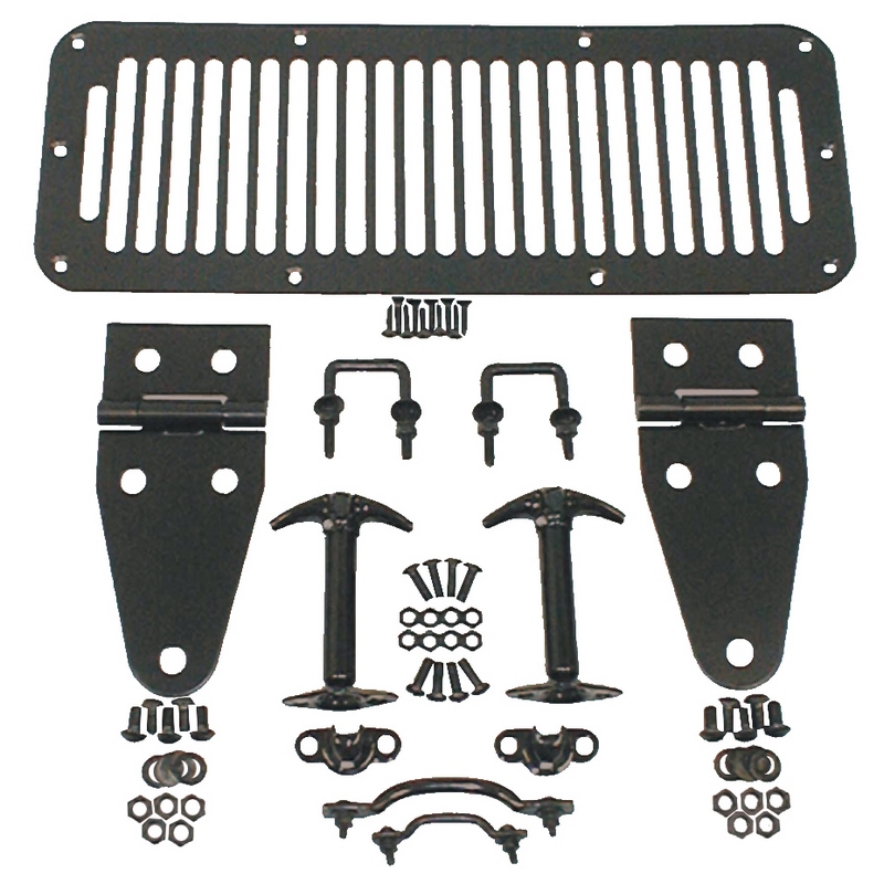 Hood Kit, Black; 78-95 Jeep CJ/Wrangler YJ-11201.01
