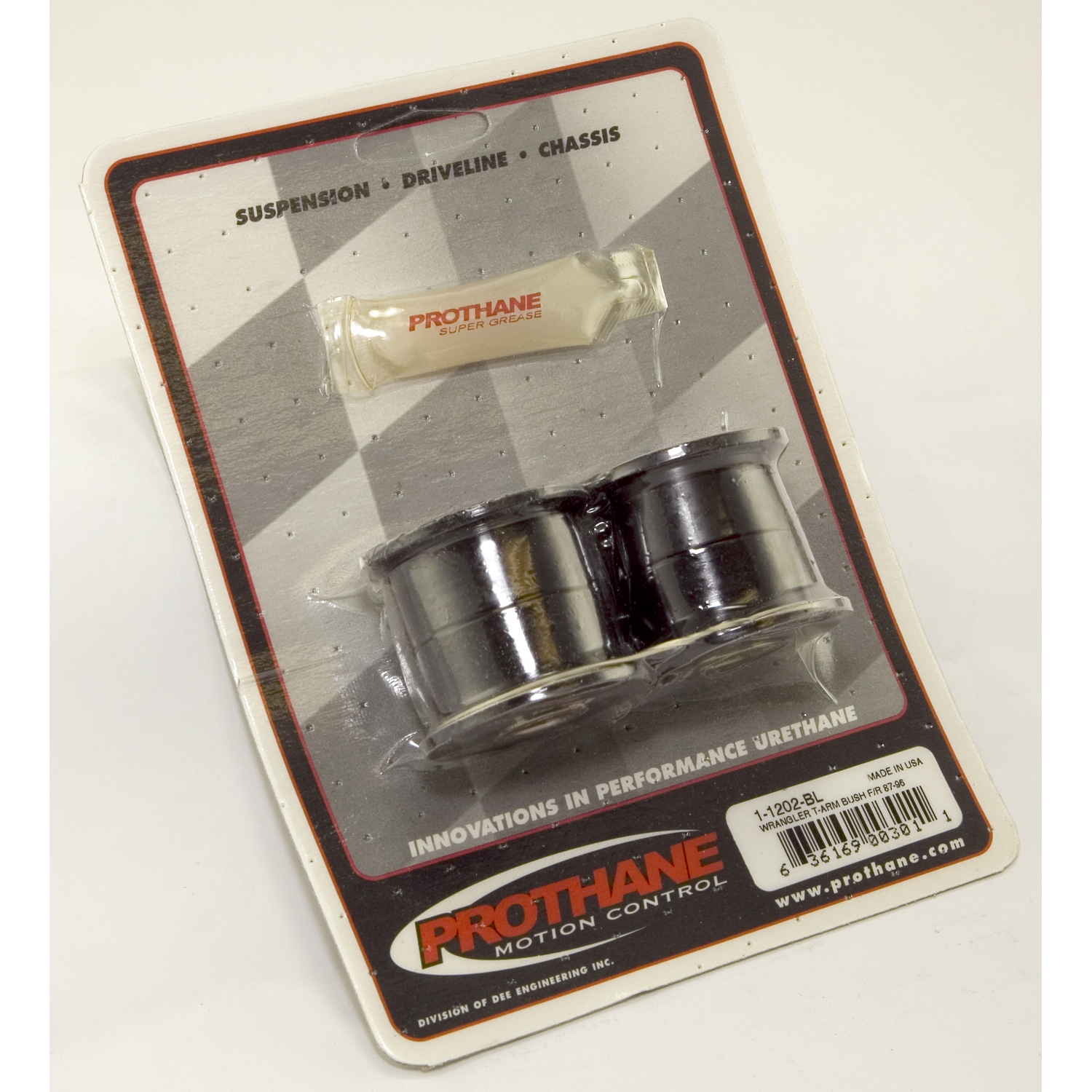 Track Bar Bushings, Black, Front/Rear; 87-95 Jeep Wrangler YJ-1-1202BL