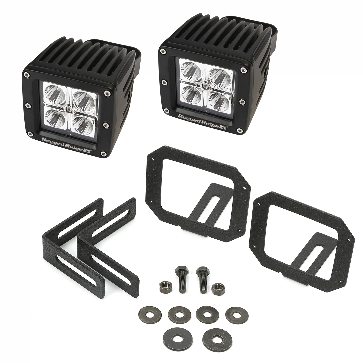 LED Light/Mount Kit, Square; 07-16 Jeep Wrangler JK-11232.28