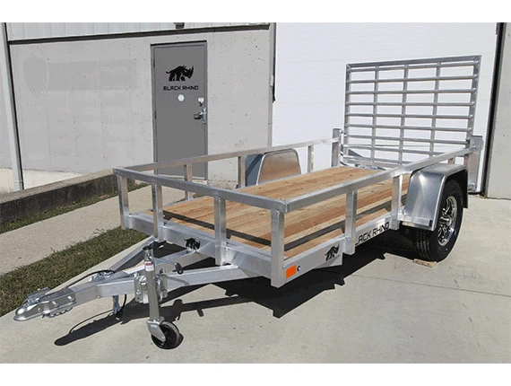 Aluminum Landscape Trailer with 5x10 Wood Deck, Single Axle (rails)