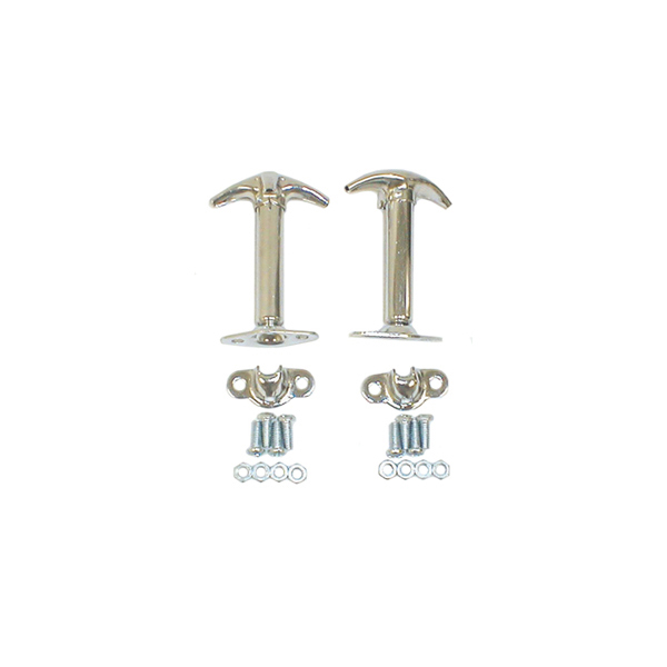 Hood Catch Set, Chrome; 55-95 Jeep CJ/Wrangler YJ-11302.01