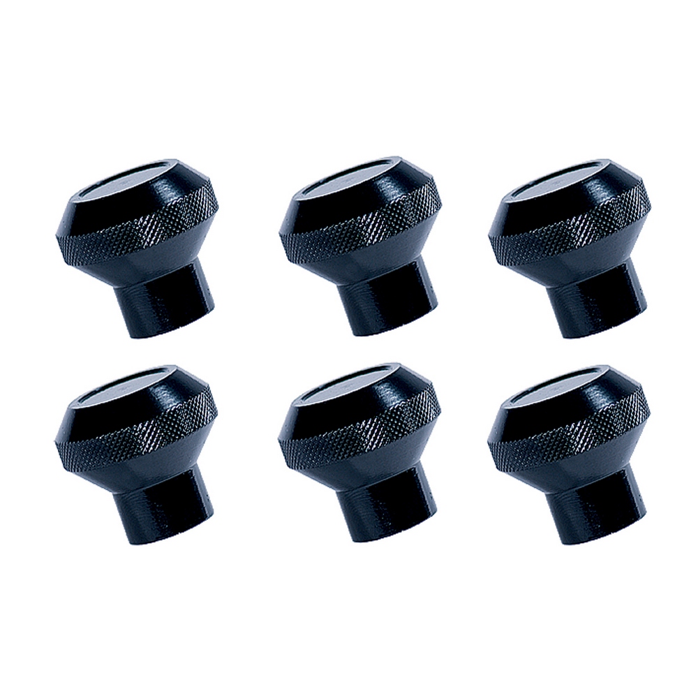 Billet Aluminum Dash Knob Set, Black; 76-86 Jeep CJ Models-11420.02