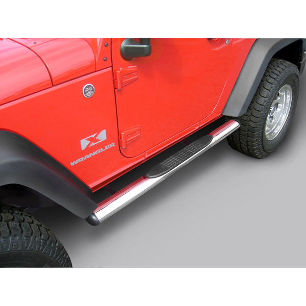 4 1/4 Inch Oval Side Steps, Stainless Steel; 07-16 Jeep Wrangler JK-11593.07