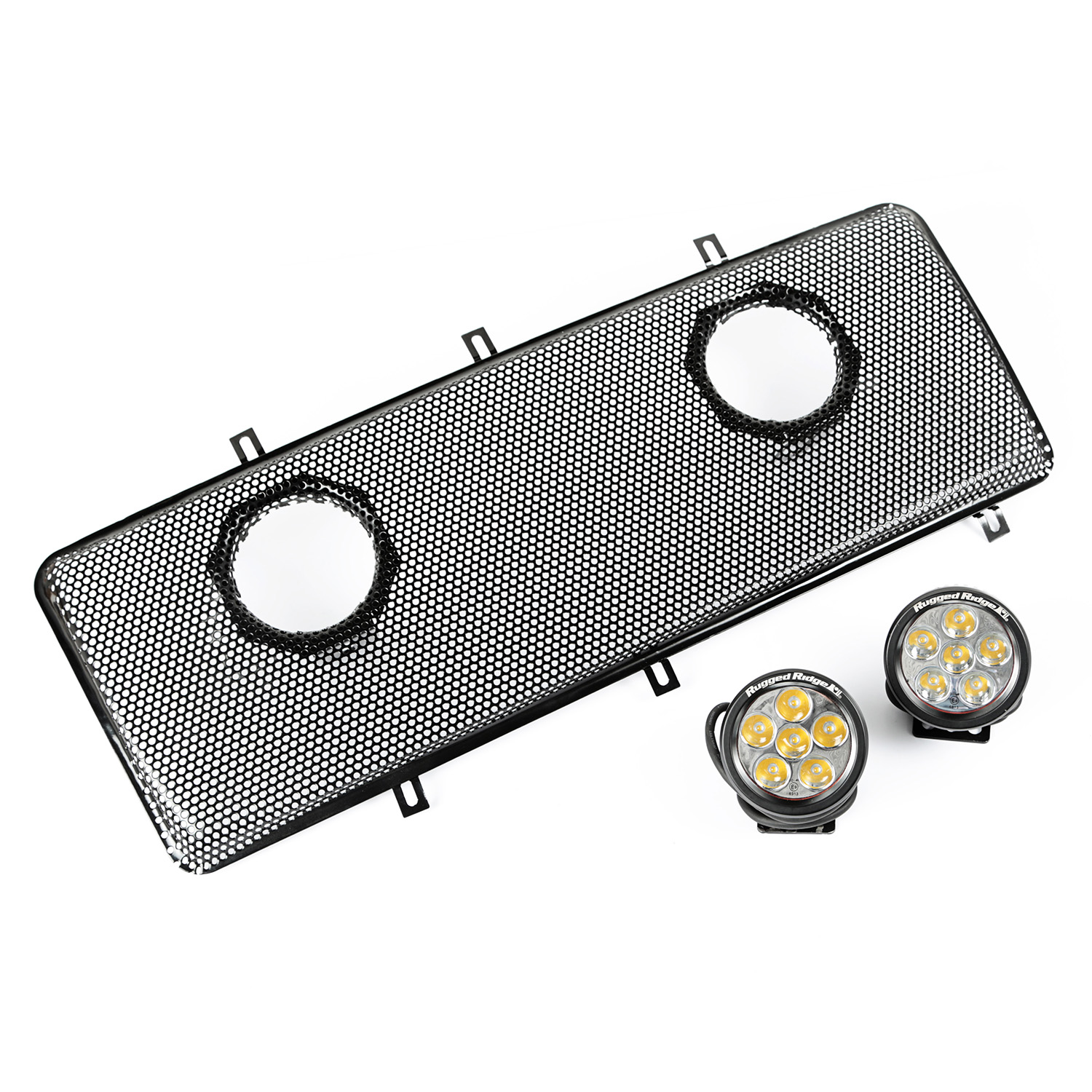 Grille Insert Kit, Dual 3.5 inch LEDs; 07-16 Wrangler-12034.13