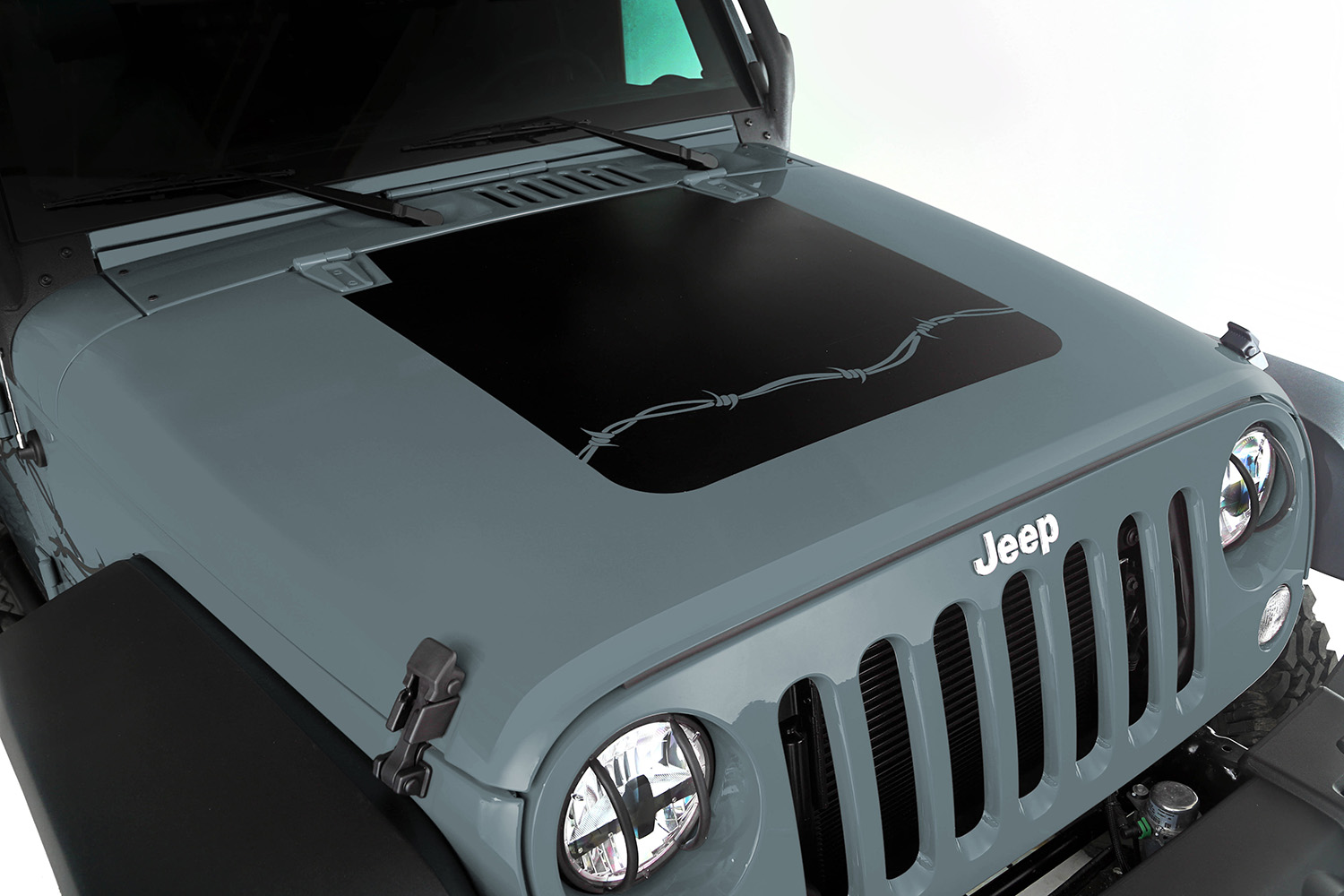 Hood Decal, Barbed Wire; 07-16 Jeep Wrangler JK-12300.12