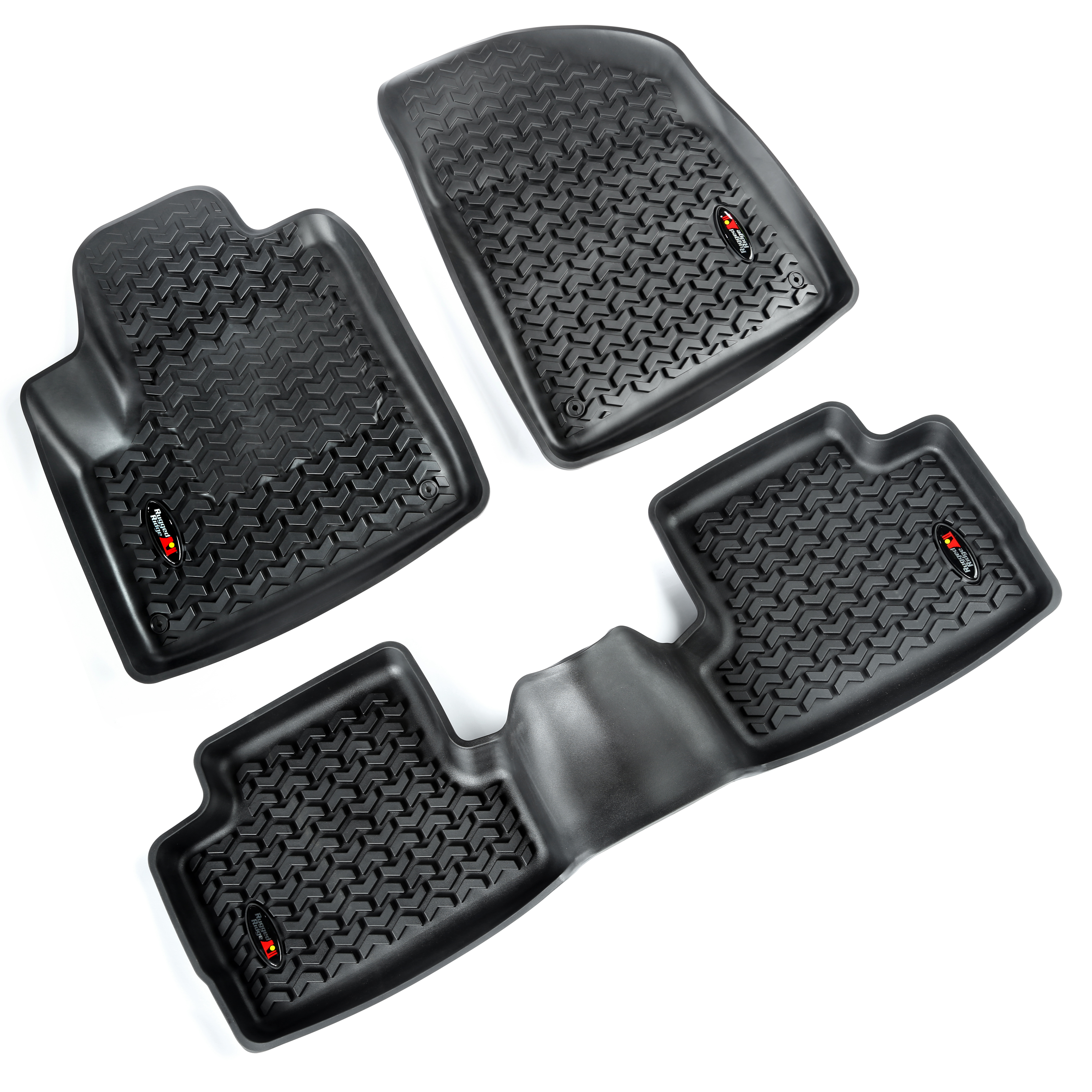 Floor Liners, Kit, Black, Front/Rear; 14-16 Jeep Cherokee KL-12987.34