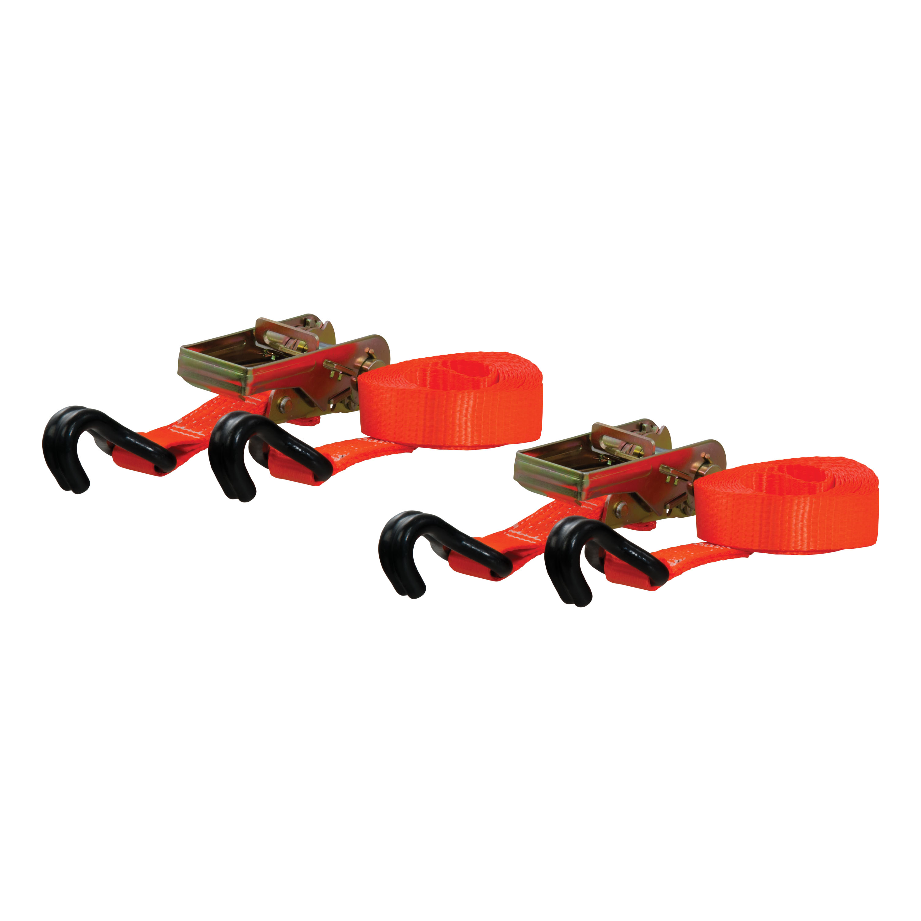 16' Orange Cargo Straps with J-Hooks (1,100 lbs, 2-Pack) 83026