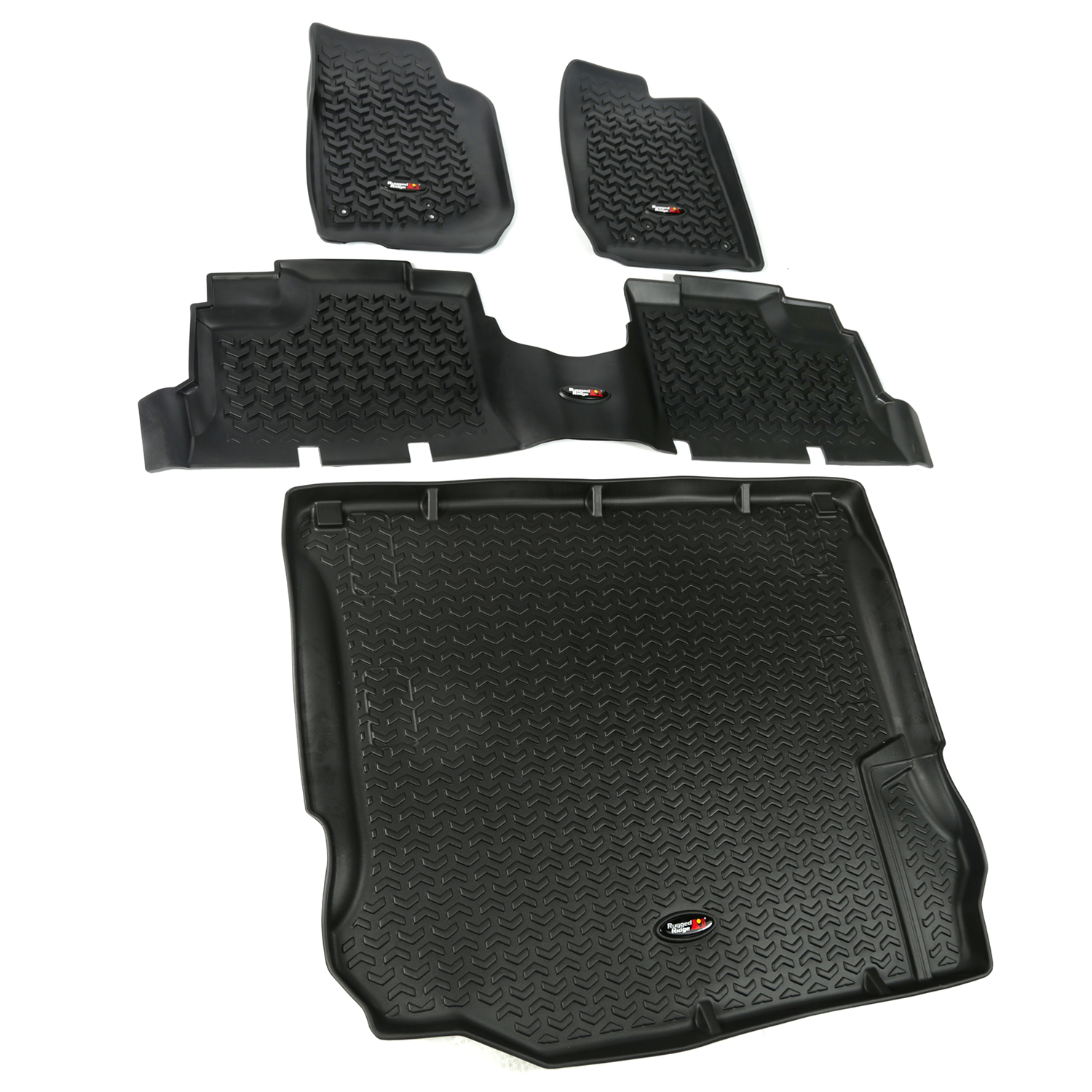 Floor Liners, Kit, Black, 4-Door; 11-16 Jeep Wrangler JK-12988.04