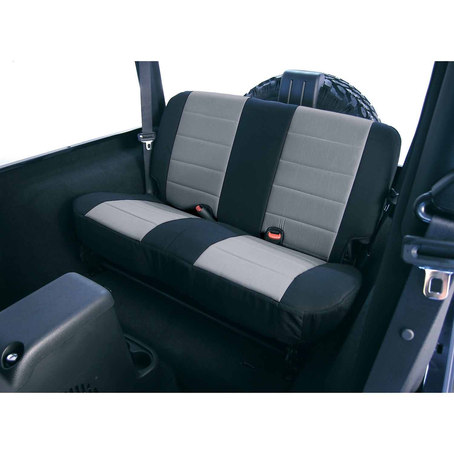 Neoprene Rear Seat Covers, Gray; 97-02 Jeep Wrangler TJ-13261.09