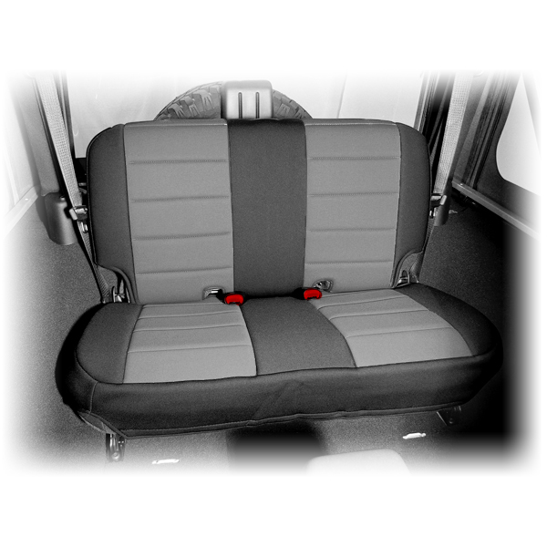 Neoprene Rear Seat Cover, Black/Gray; 07-16 Jeep Wrangler JK-13265.09