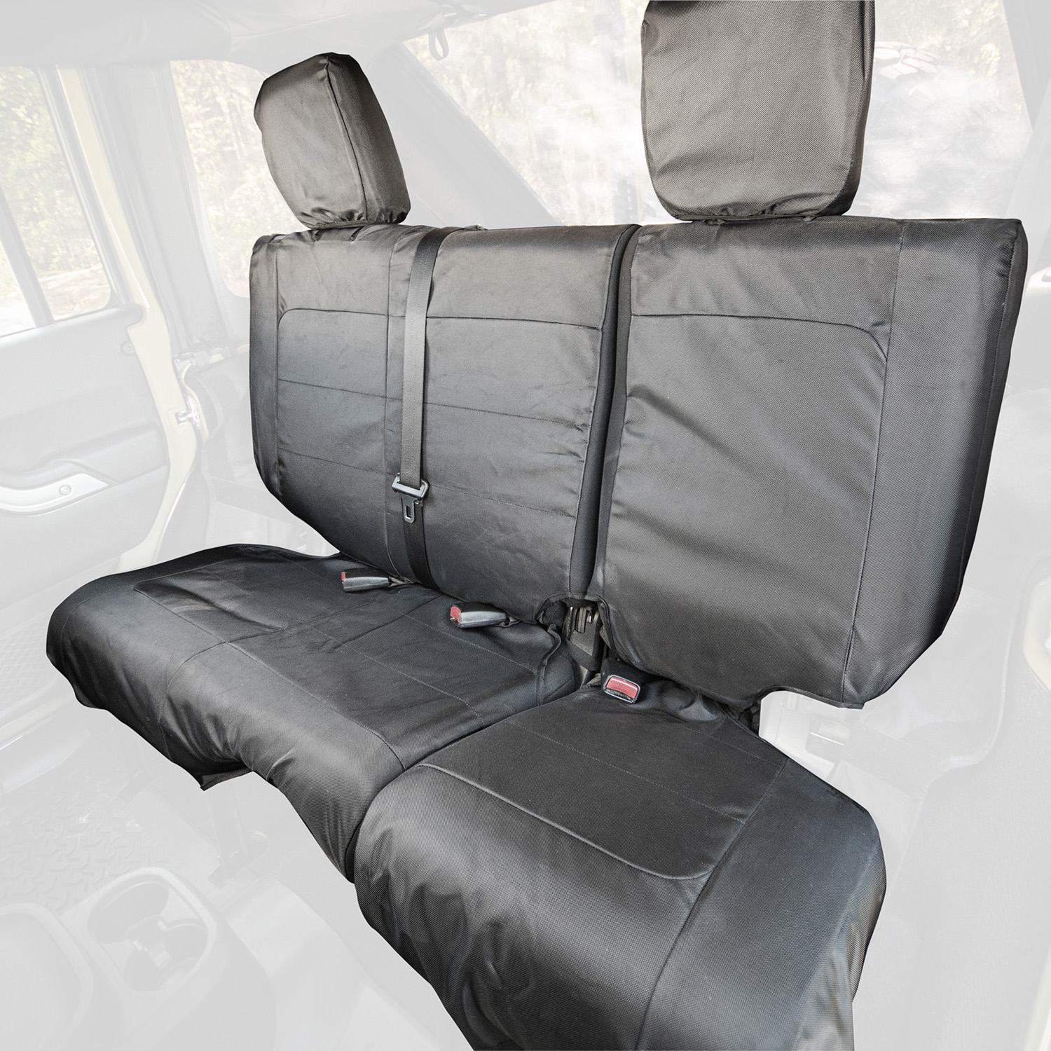 Ballistic Seat Cover, Rear, Black, 4 Door; 07-10 Jeep Wrangler JKU-13266.06